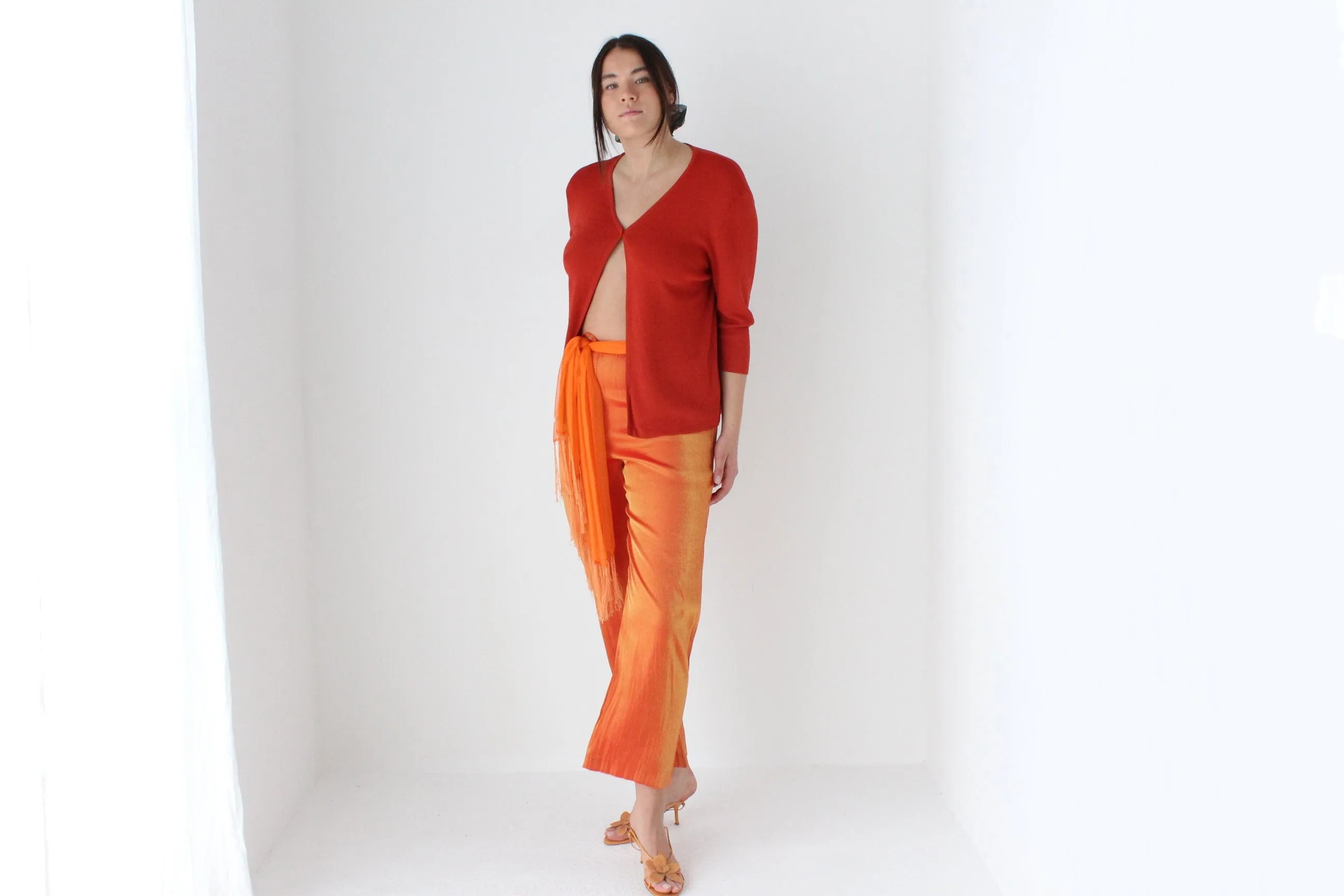 80s Metallic Orange Relaxed Pants