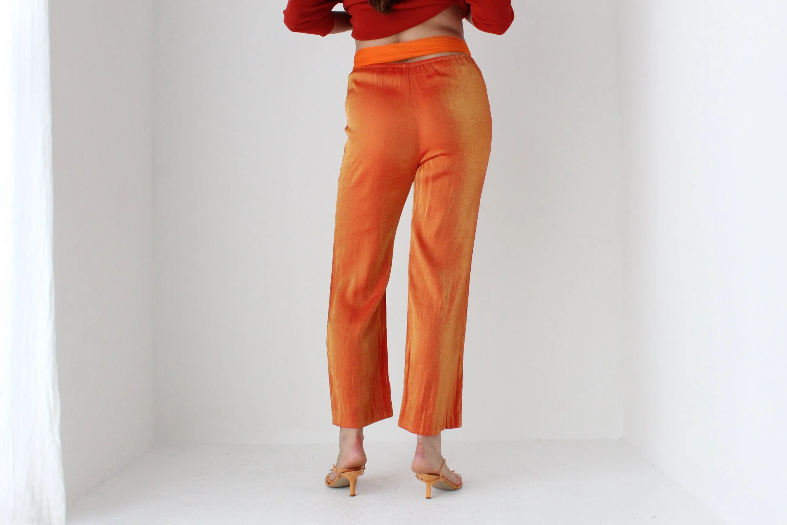 80s Metallic Orange Relaxed Pants