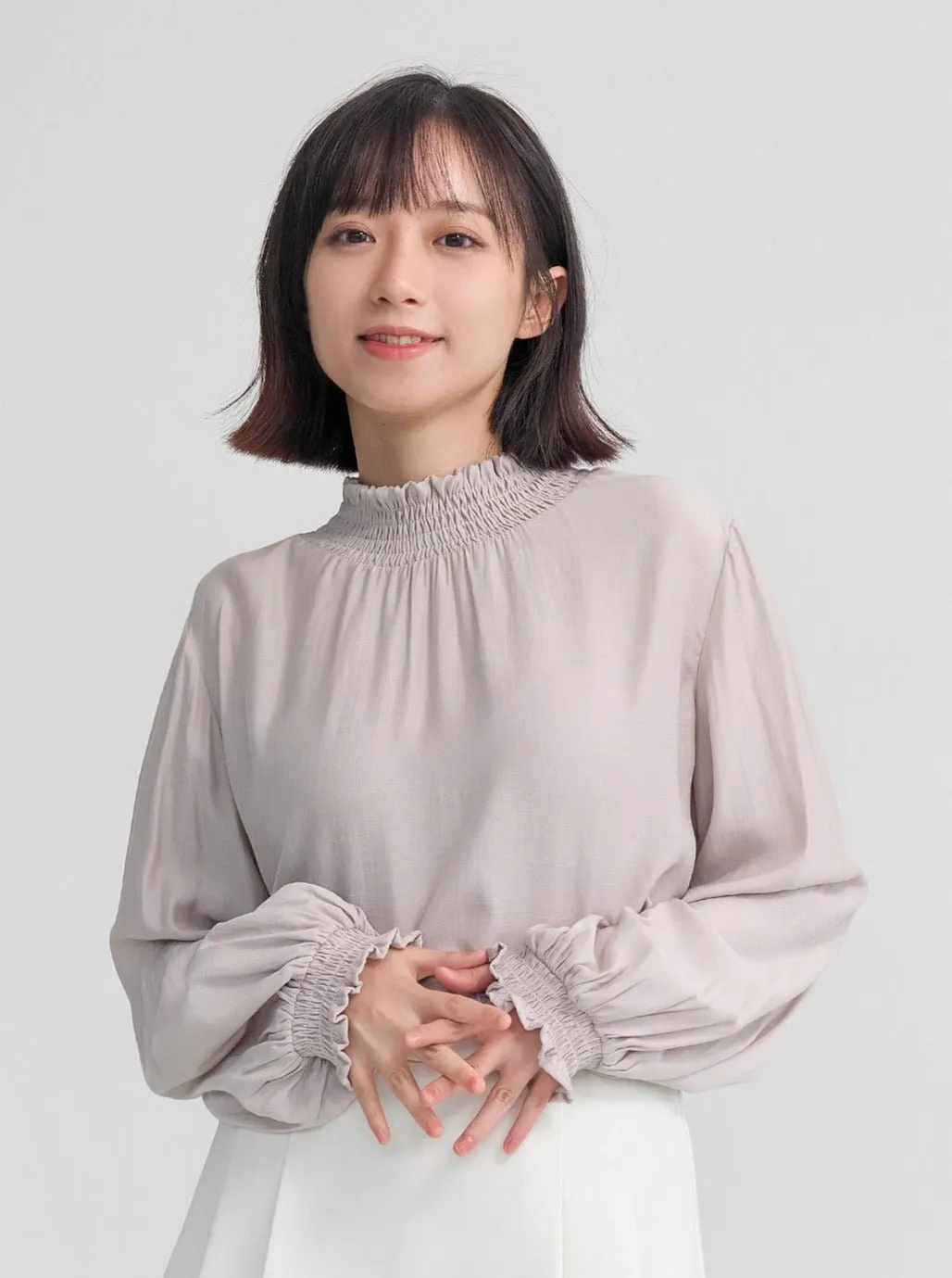 Abigail Shirred Puff Sleeve Top