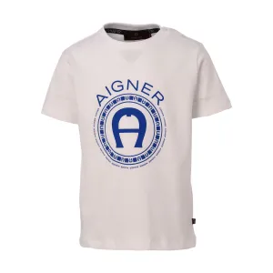 Aigner Kids White Logo Print T-Shirt