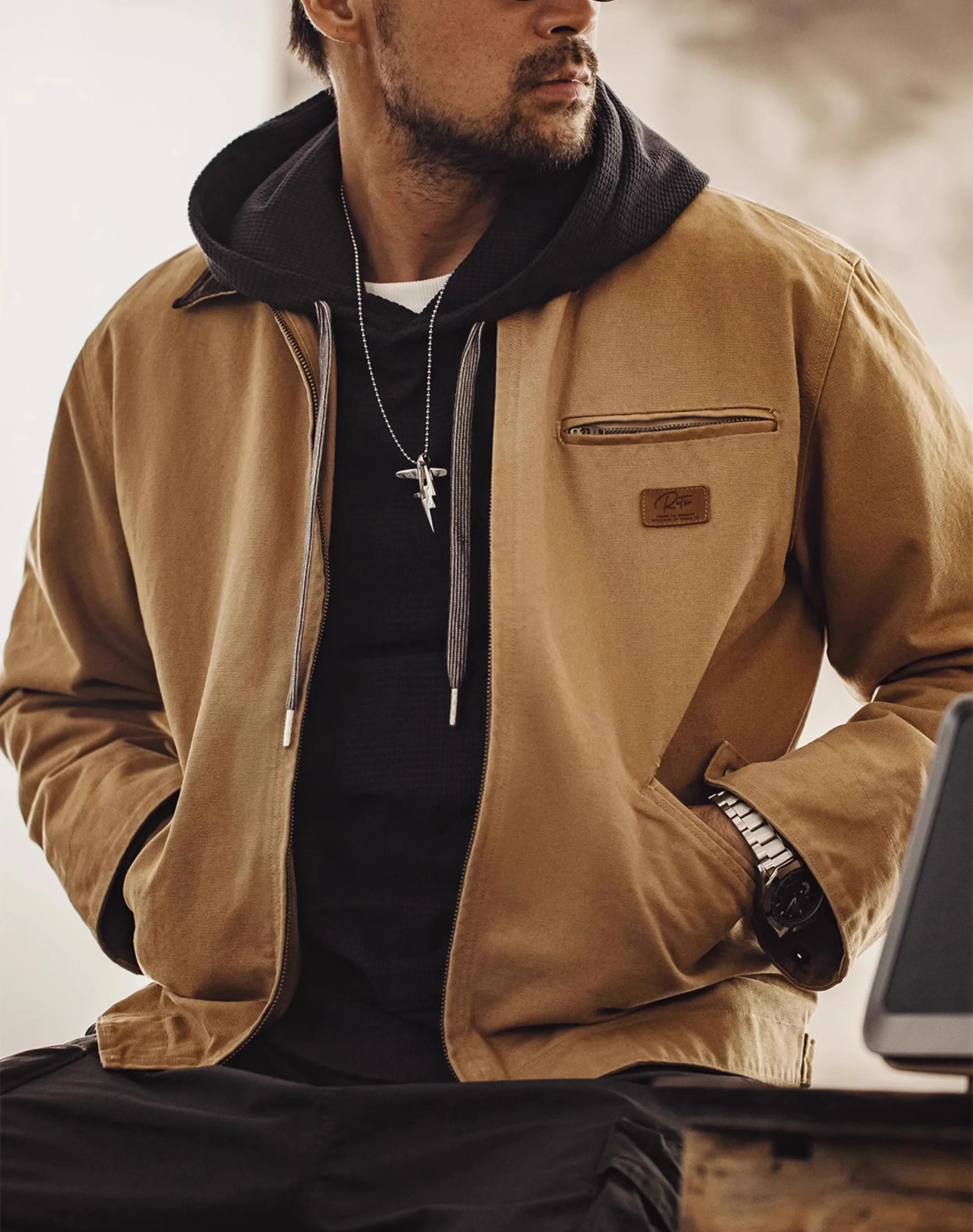 American Retro Detroit Hunting Heavy Canvas Men's Jacket
