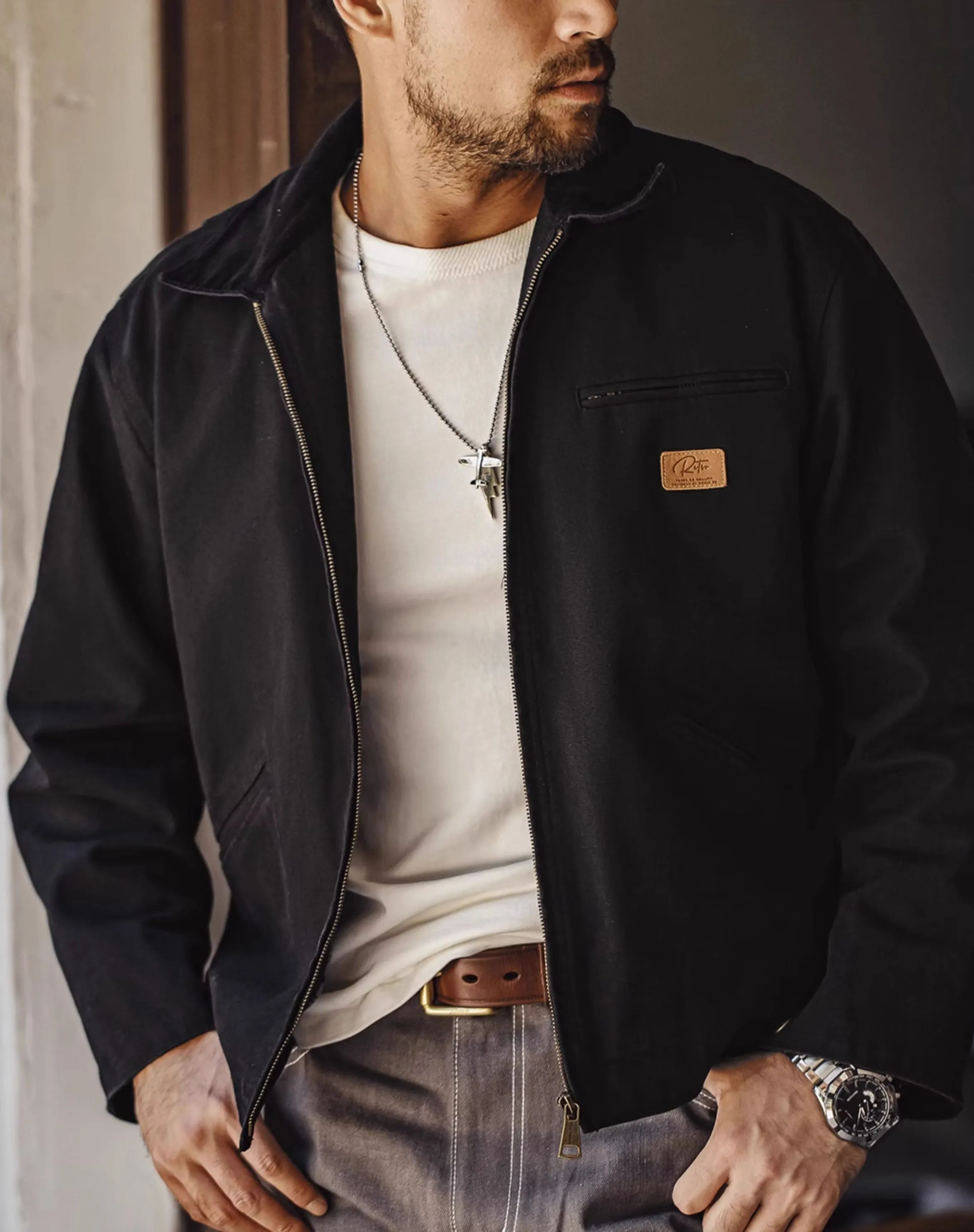 American Retro Detroit Hunting Heavy Canvas Men's Jacket