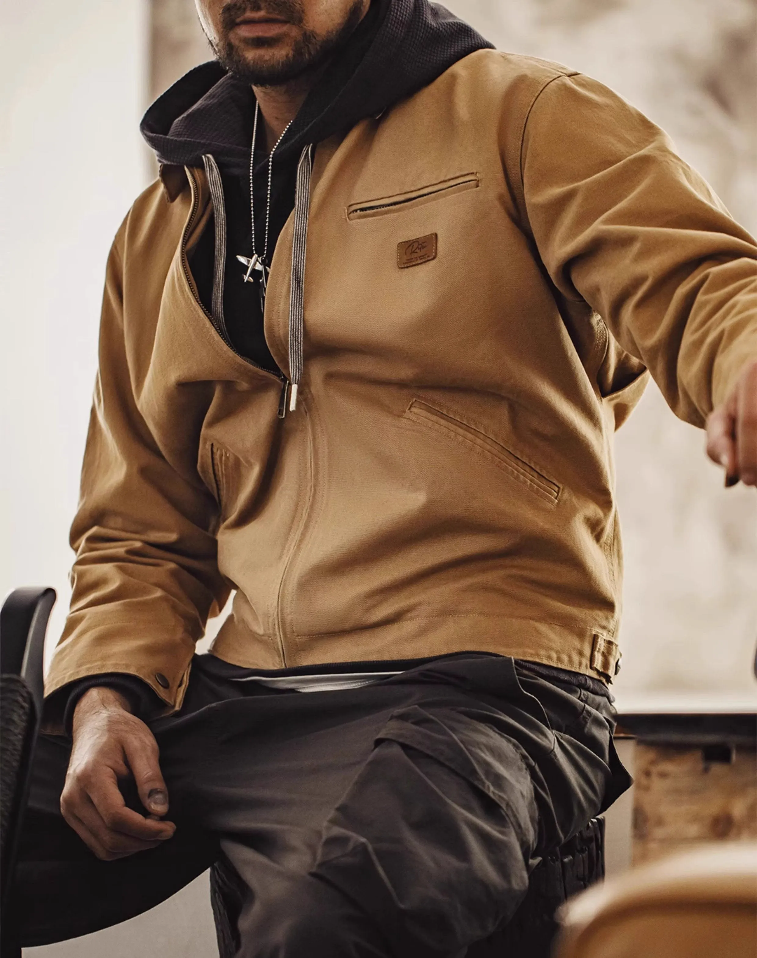 American Retro Detroit Hunting Heavy Canvas Men's Jacket
