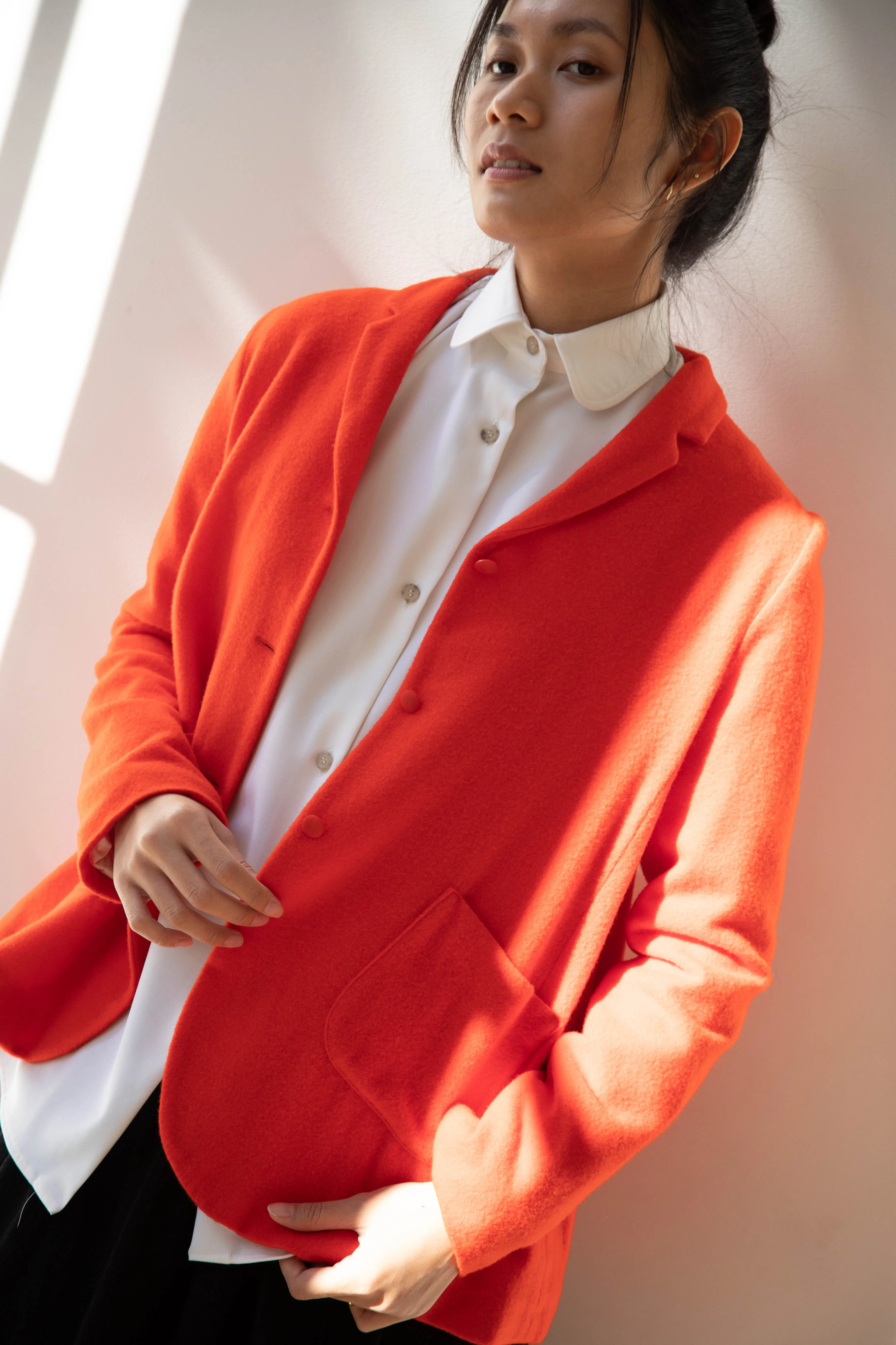 Apuntob | Wool Cashmere Jacket in Tomato