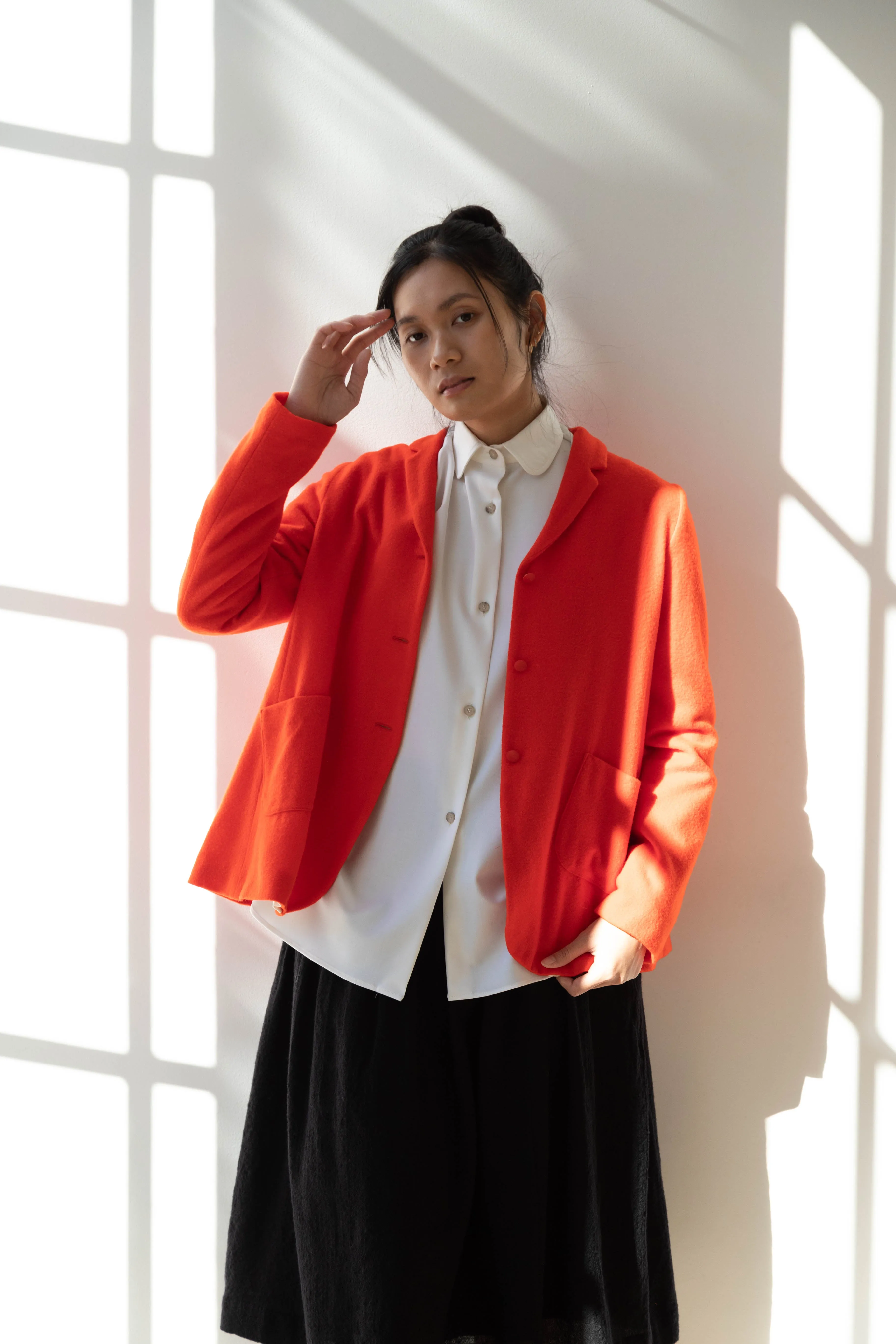 Apuntob | Wool Cashmere Jacket in Tomato