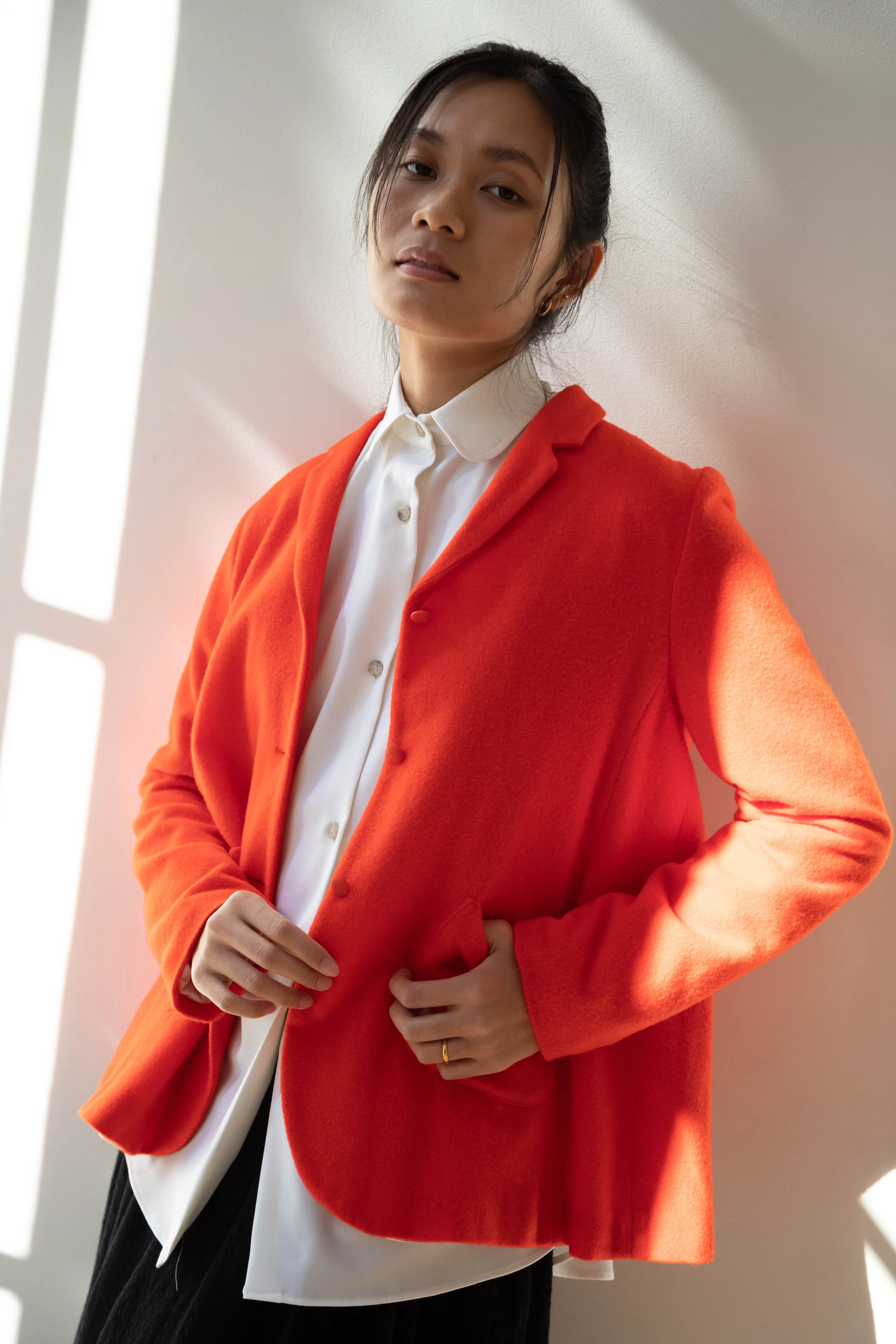 Apuntob | Wool Cashmere Jacket in Tomato