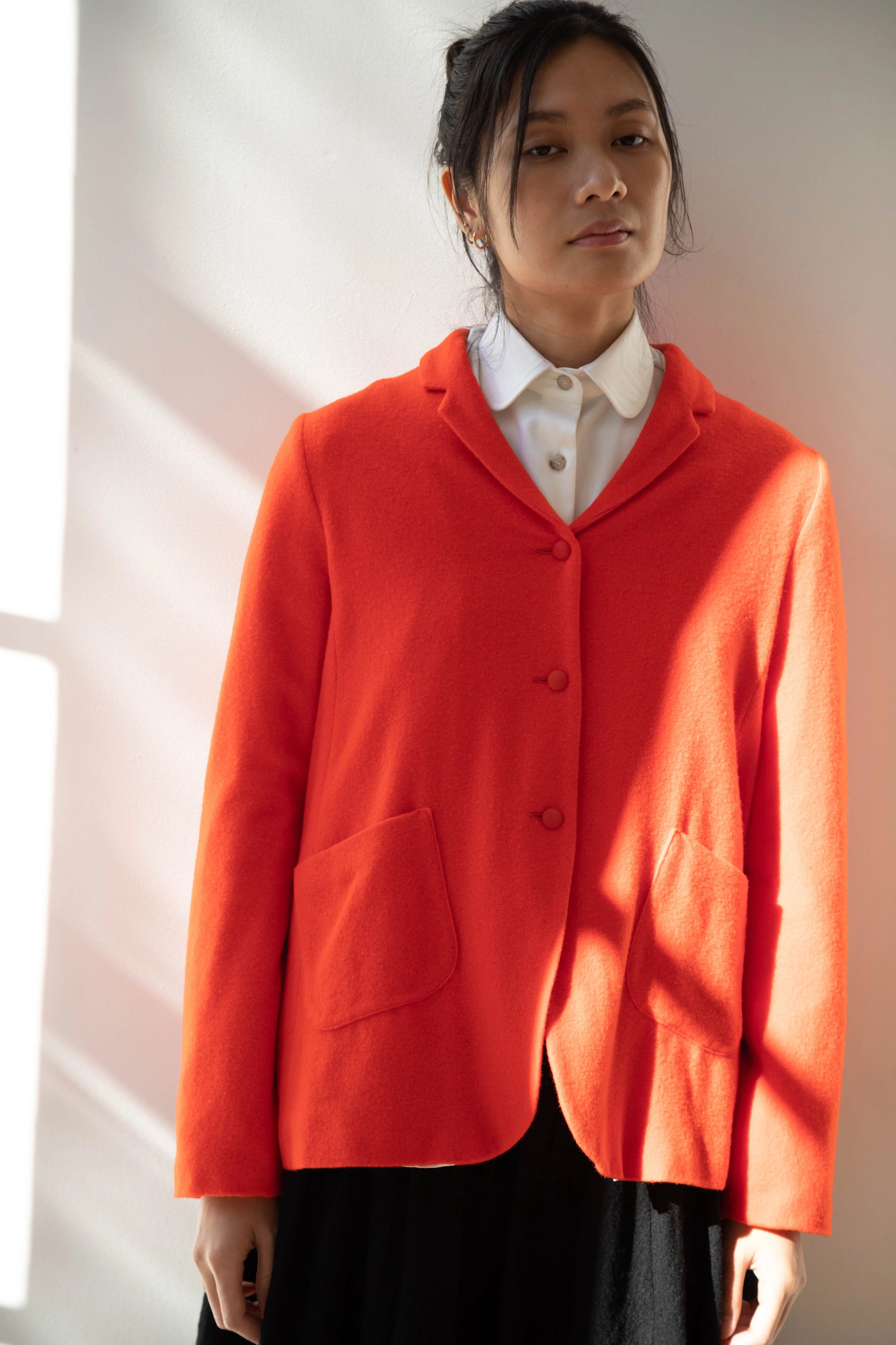 Apuntob | Wool Cashmere Jacket in Tomato