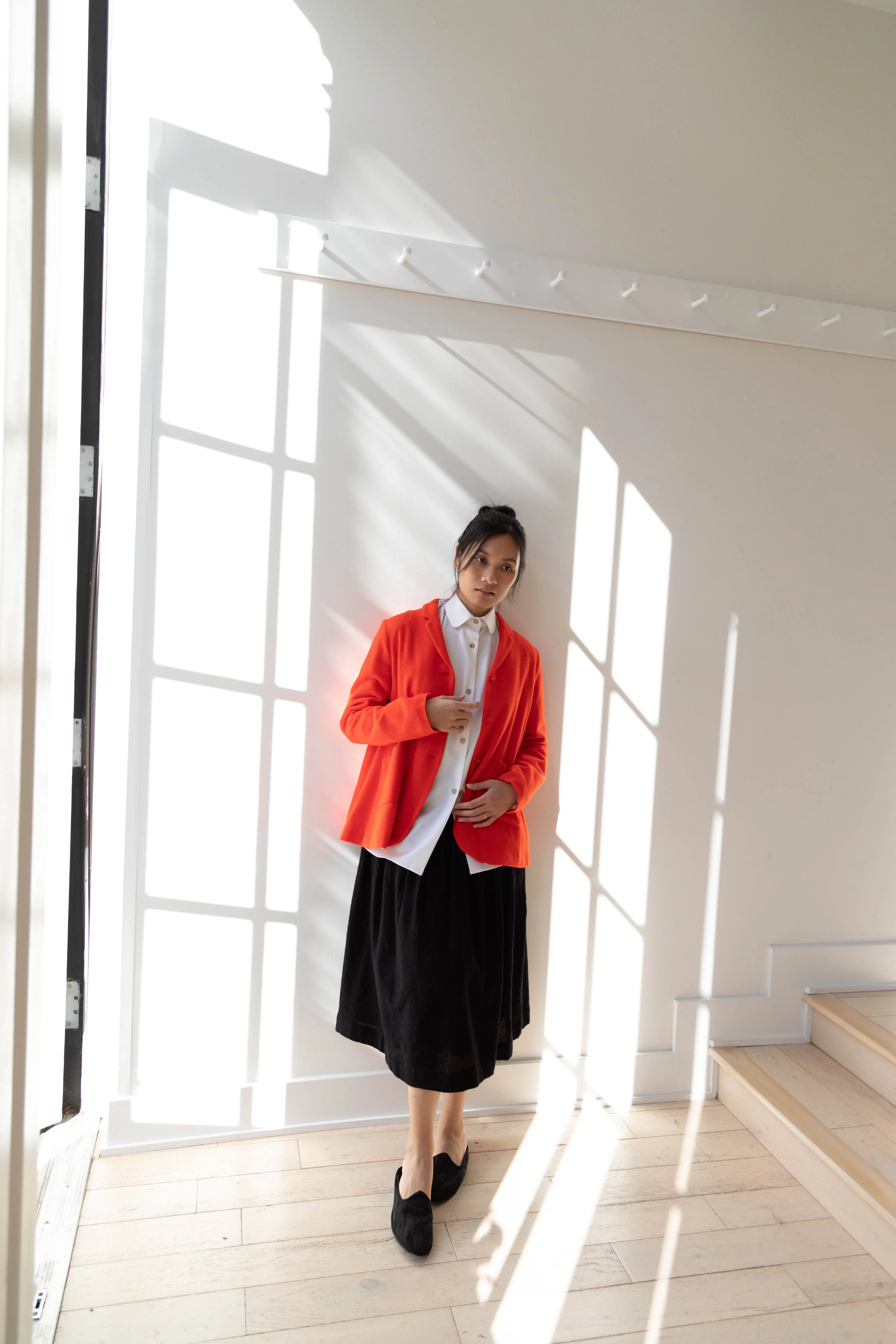 Apuntob | Wool Cashmere Jacket in Tomato