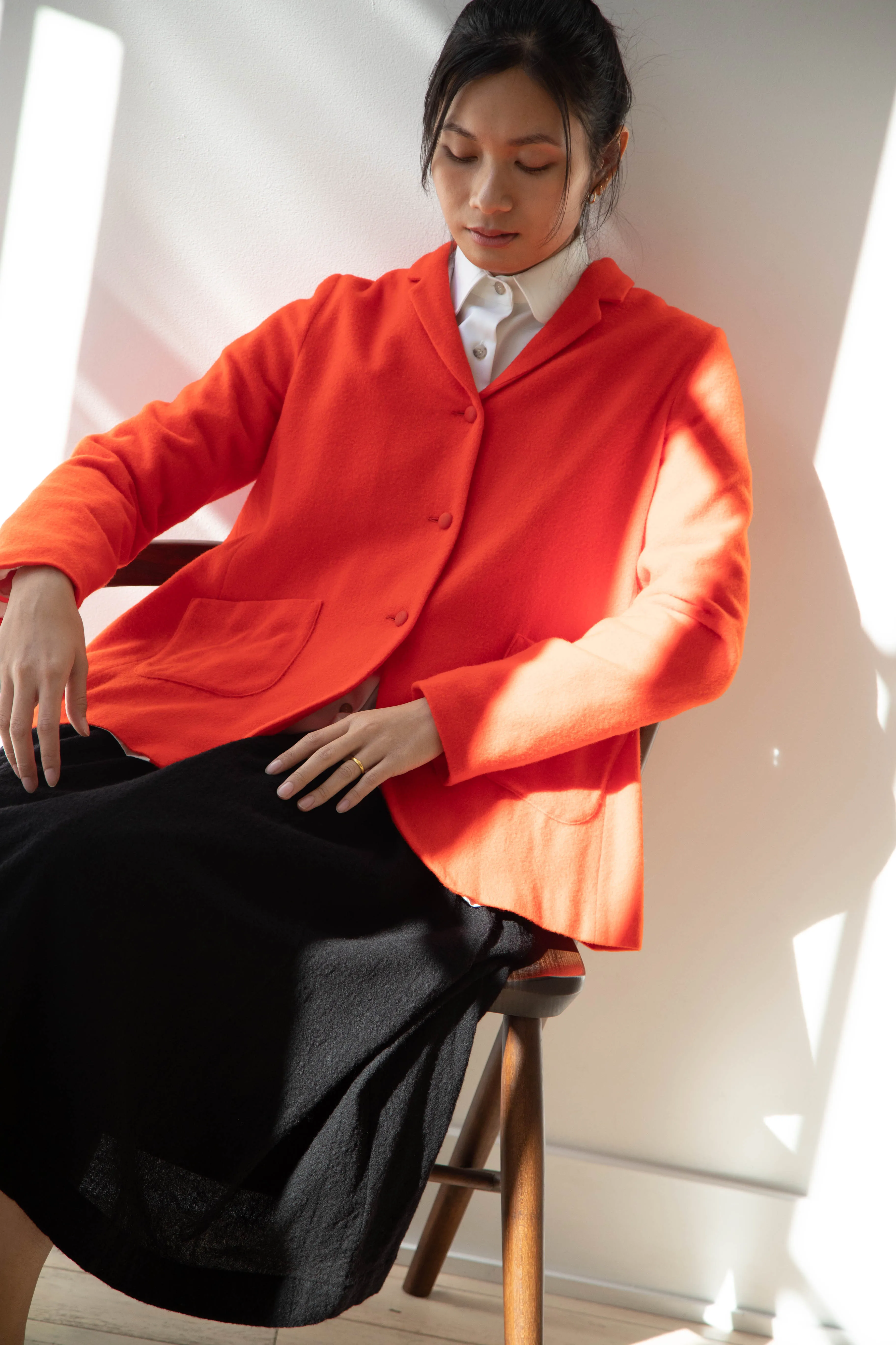 Apuntob | Wool Cashmere Jacket in Tomato