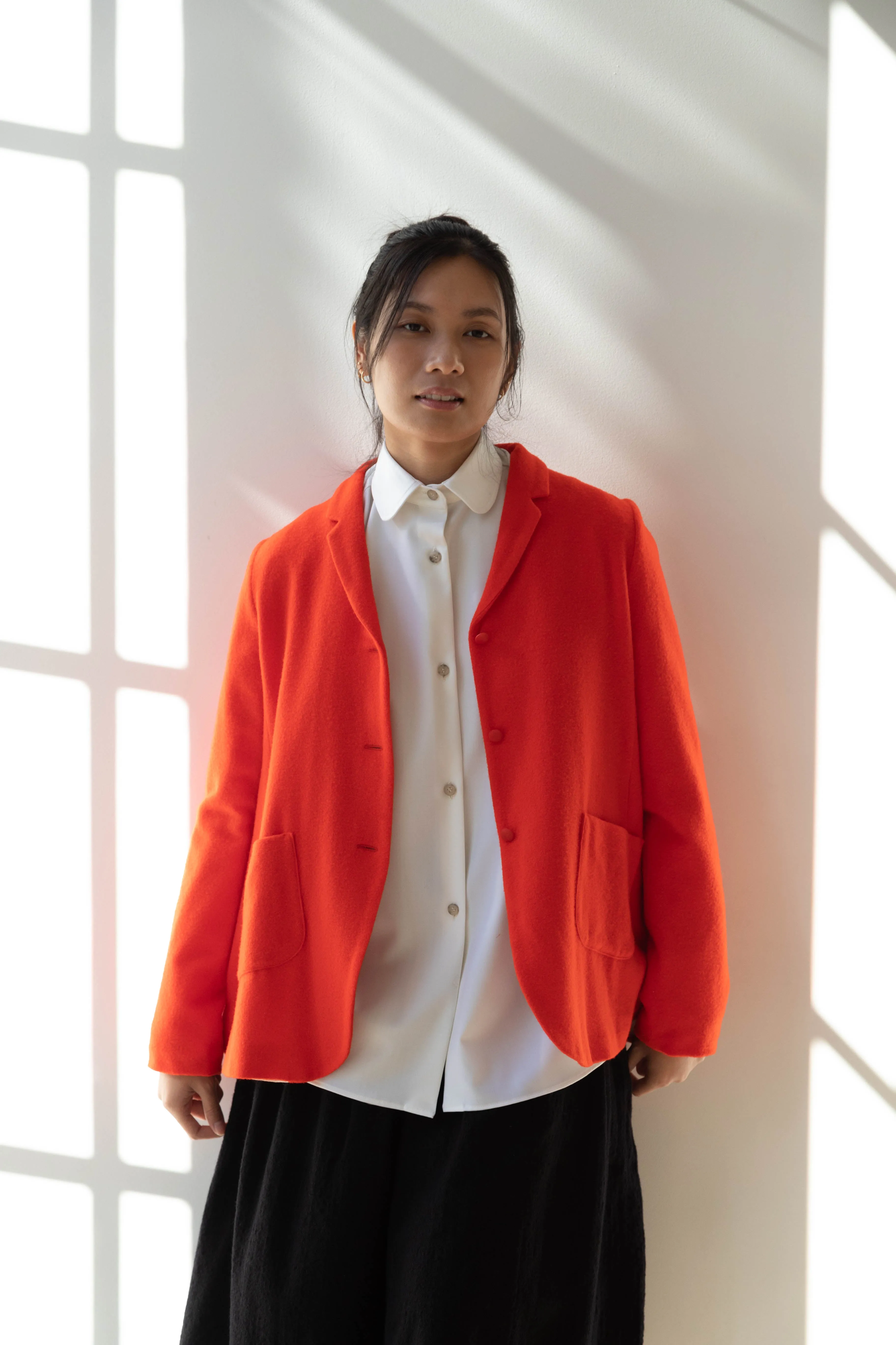 Apuntob | Wool Cashmere Jacket in Tomato