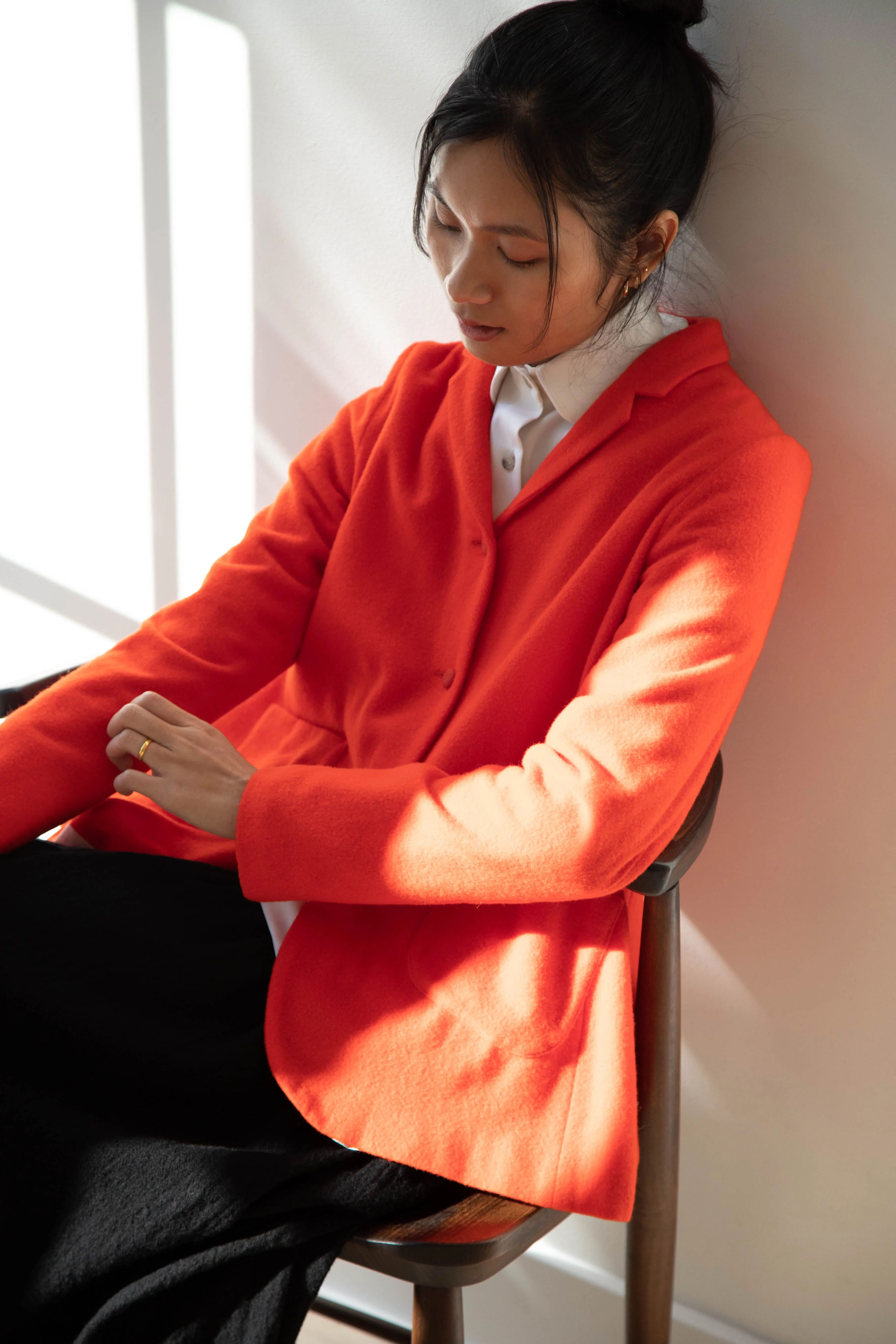 Apuntob | Wool Cashmere Jacket in Tomato