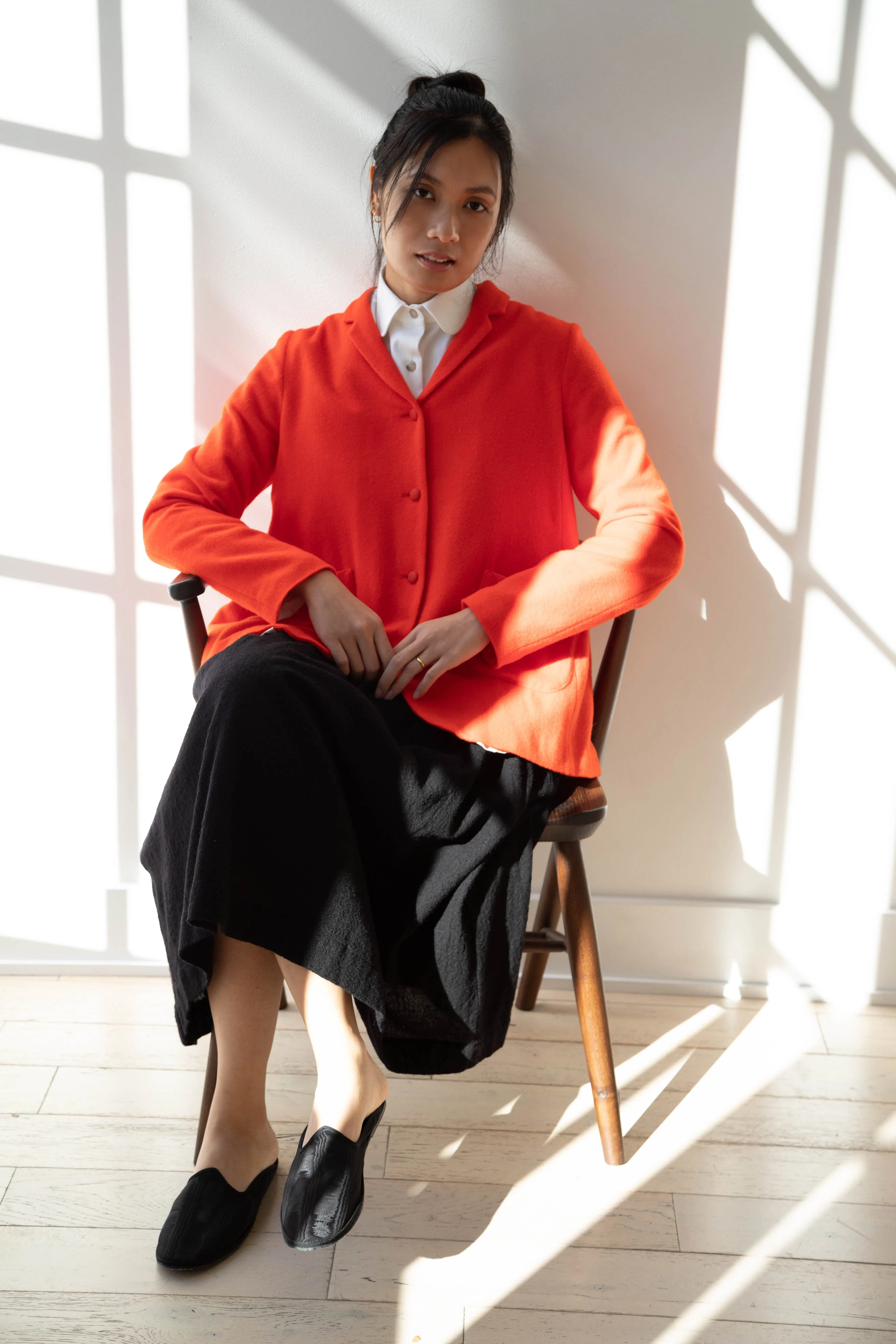 Apuntob | Wool Cashmere Jacket in Tomato