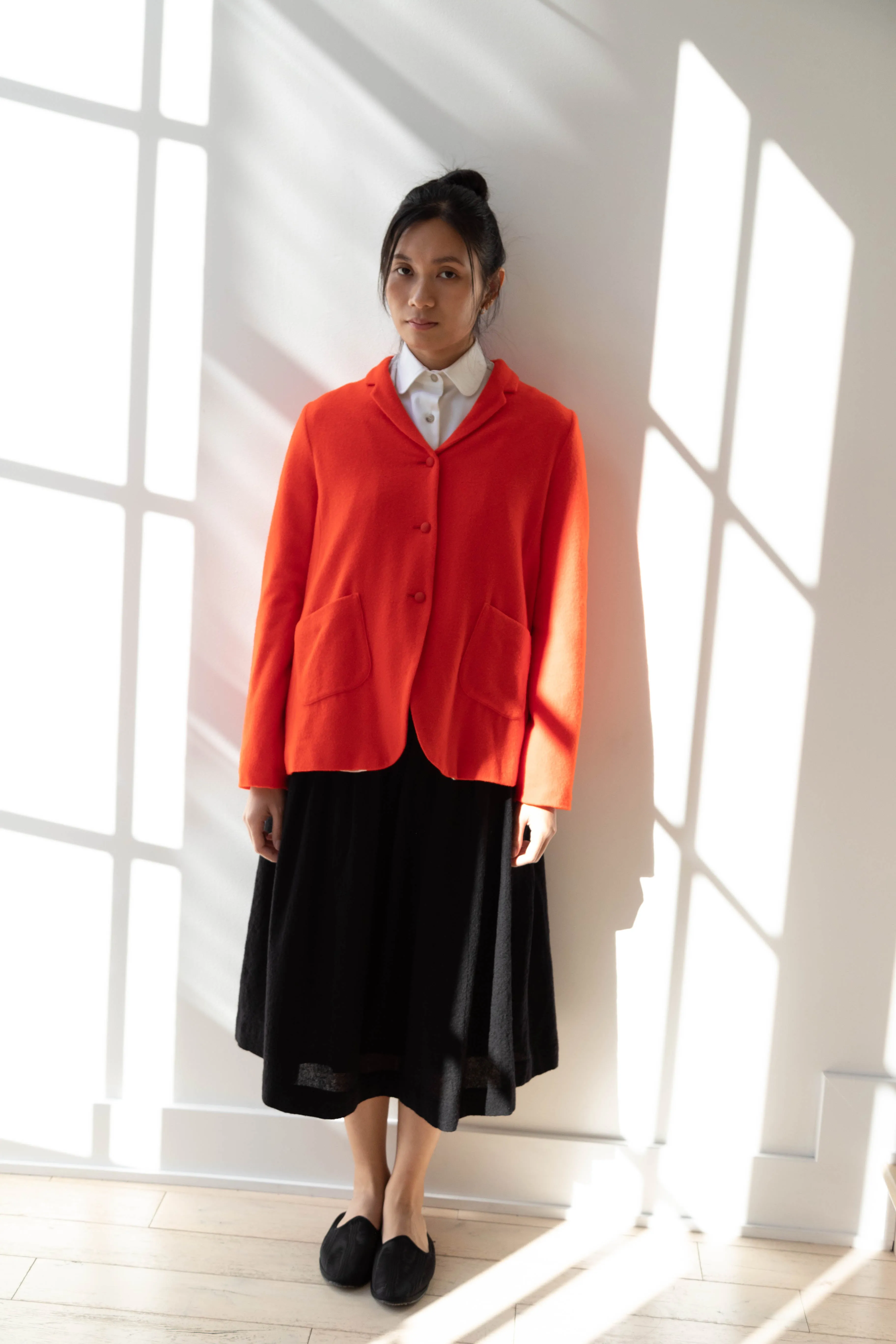 Apuntob | Wool Cashmere Jacket in Tomato