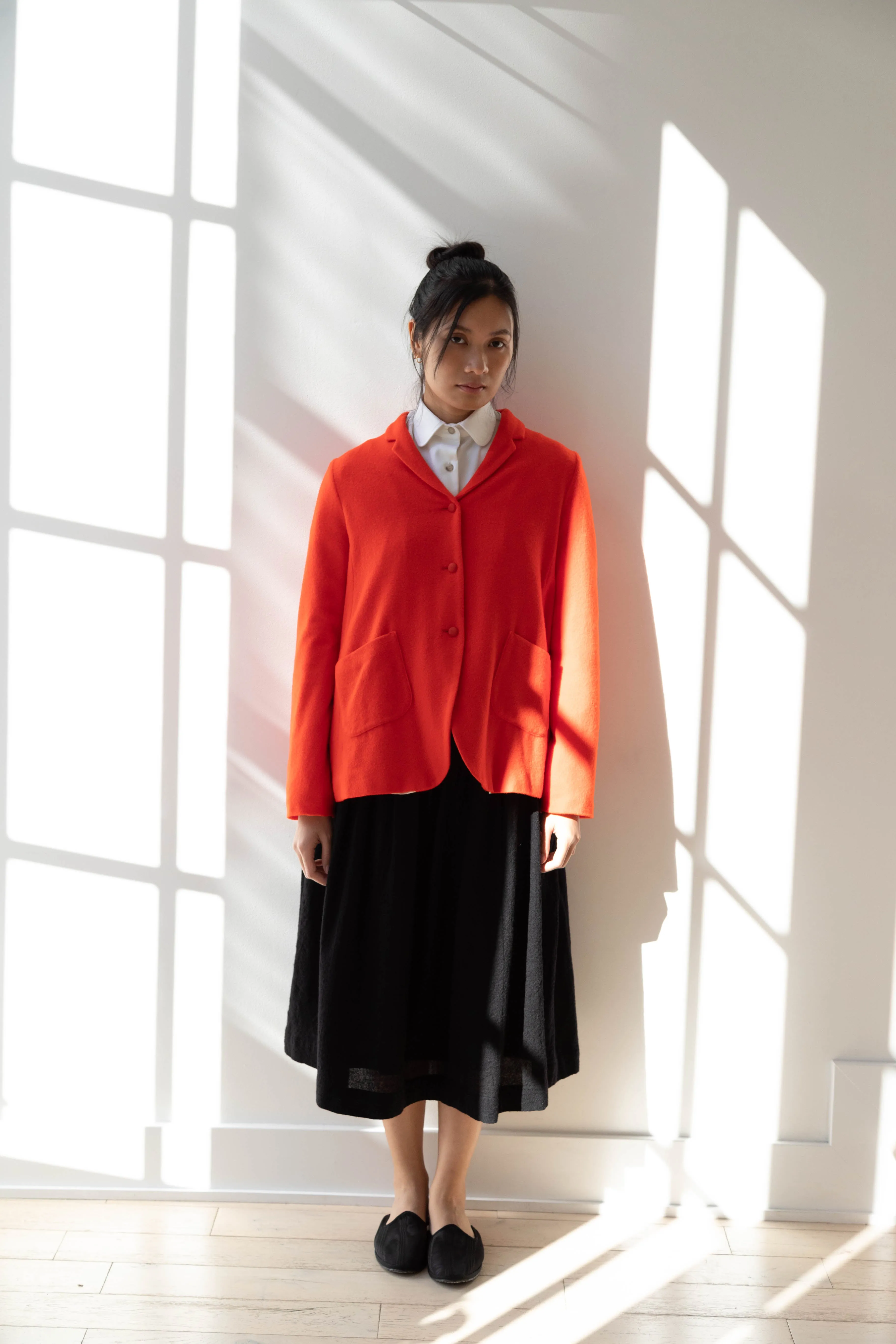 Apuntob | Wool Cashmere Jacket in Tomato