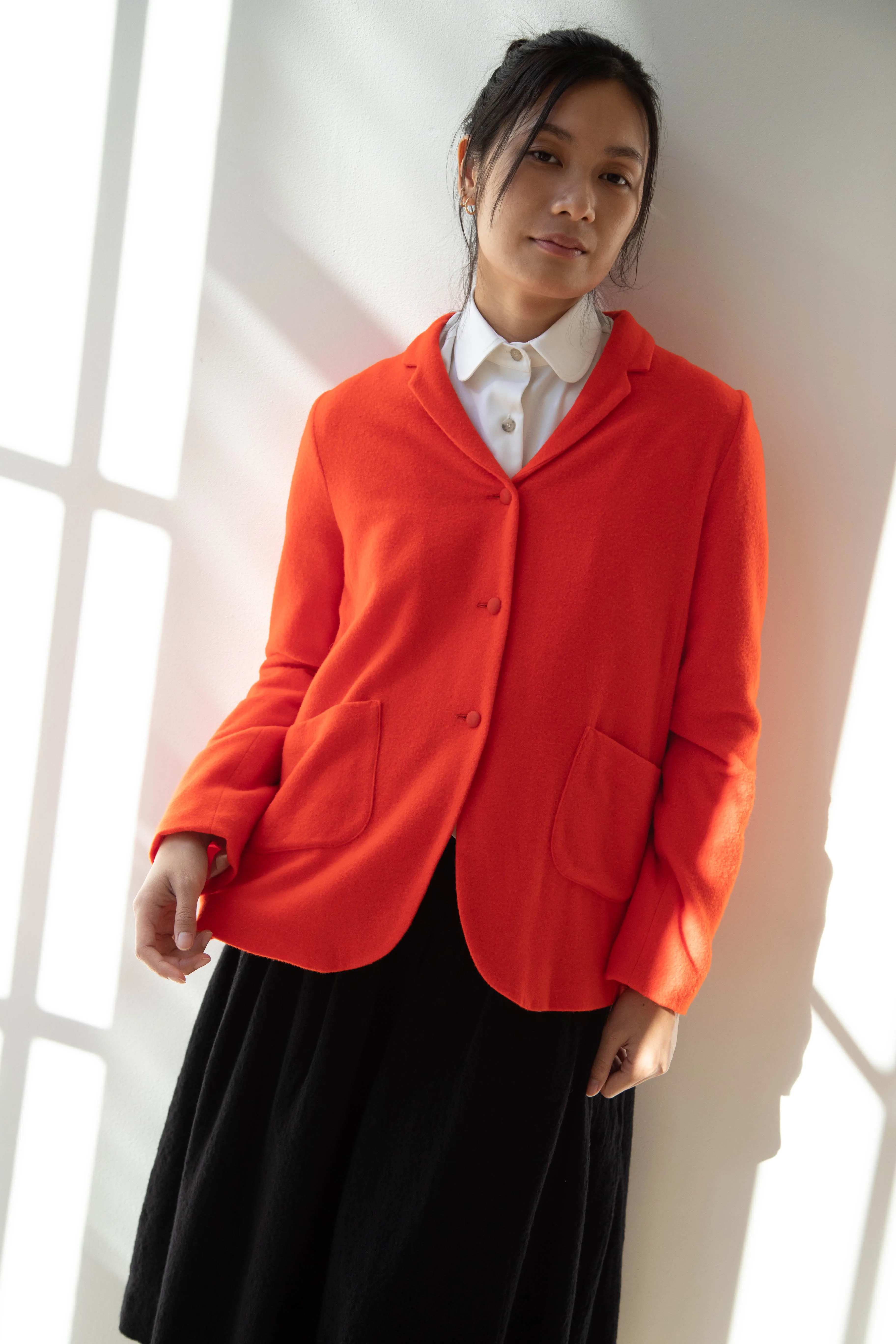 Apuntob | Wool Cashmere Jacket in Tomato