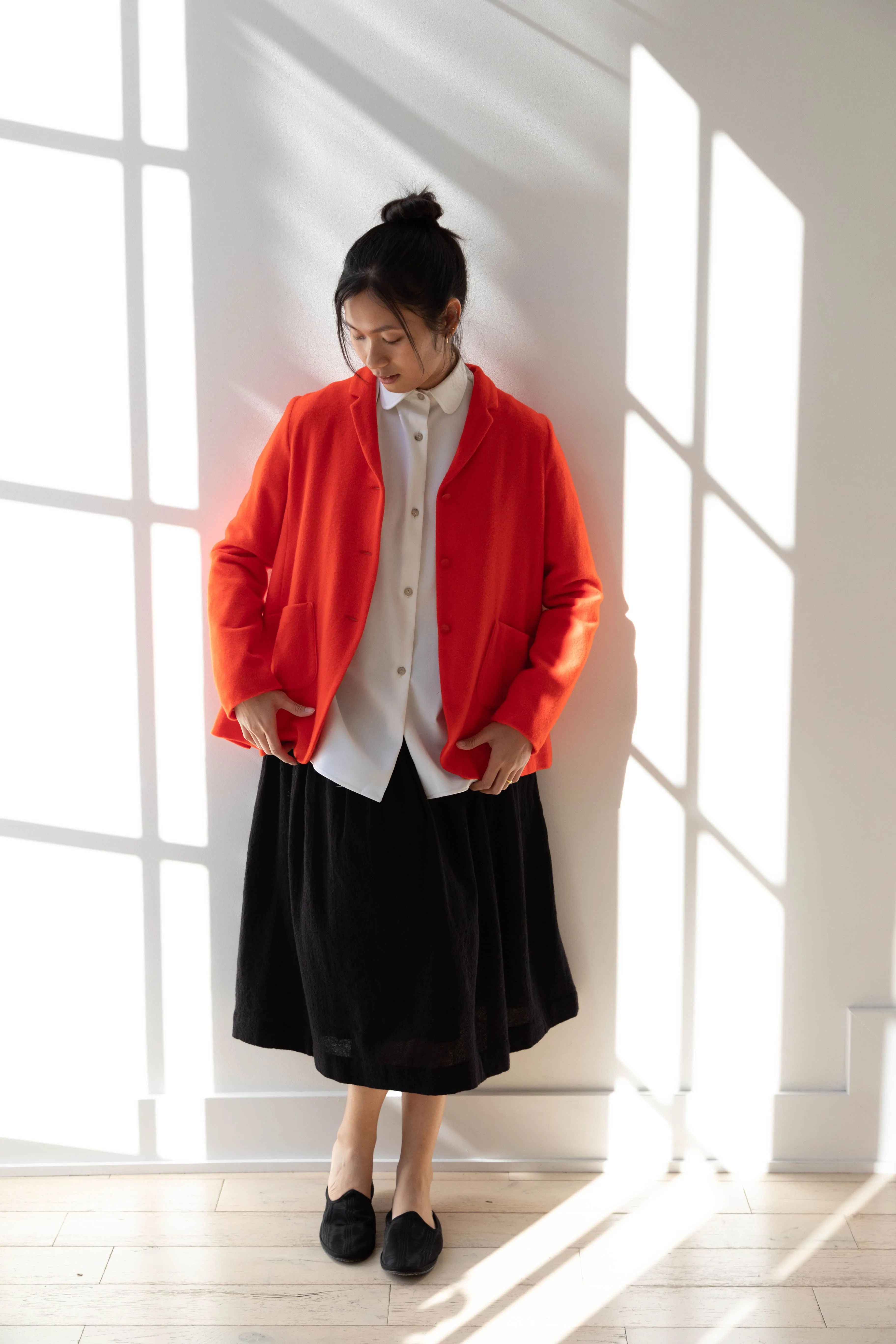Apuntob | Wool Cashmere Jacket in Tomato