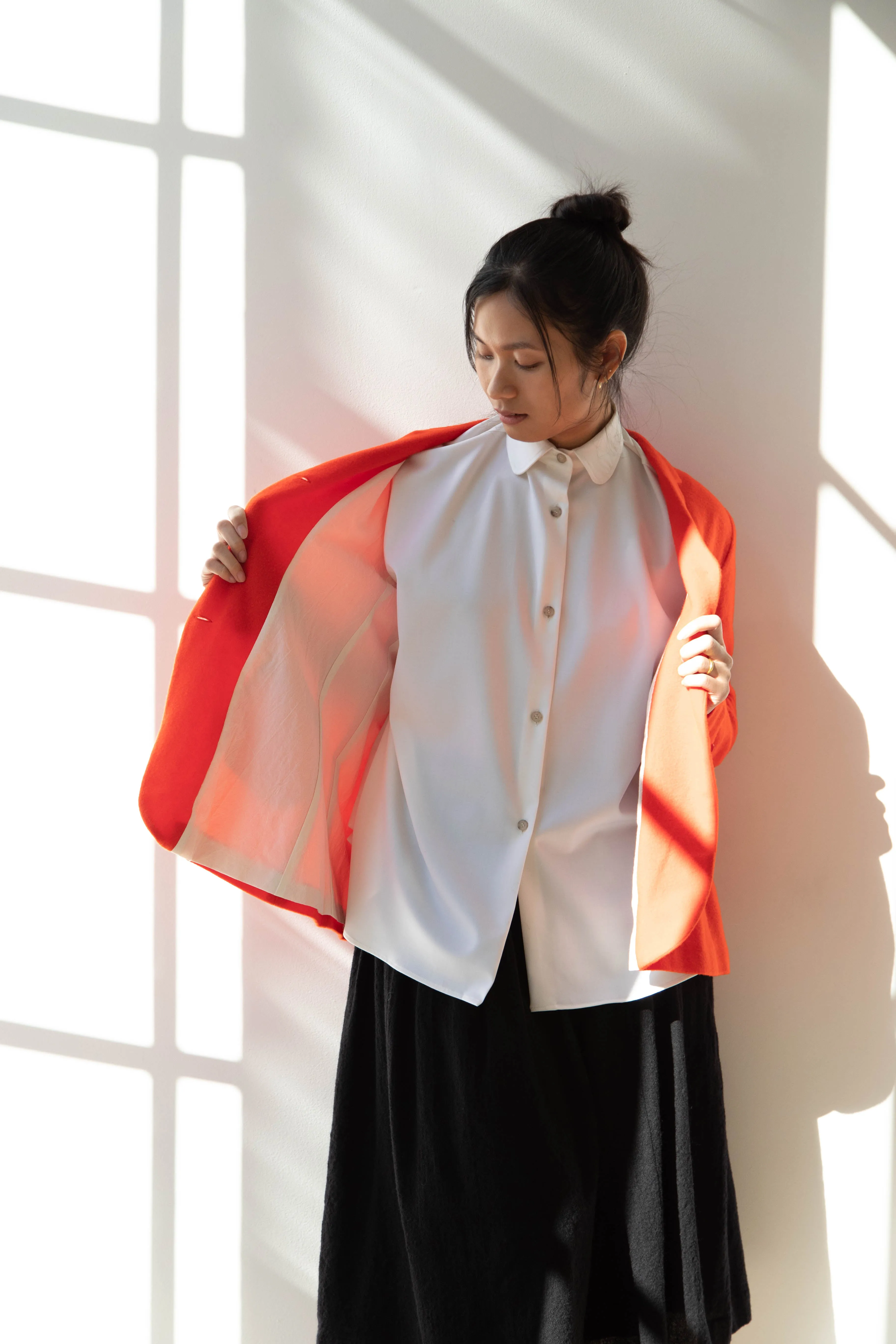 Apuntob | Wool Cashmere Jacket in Tomato