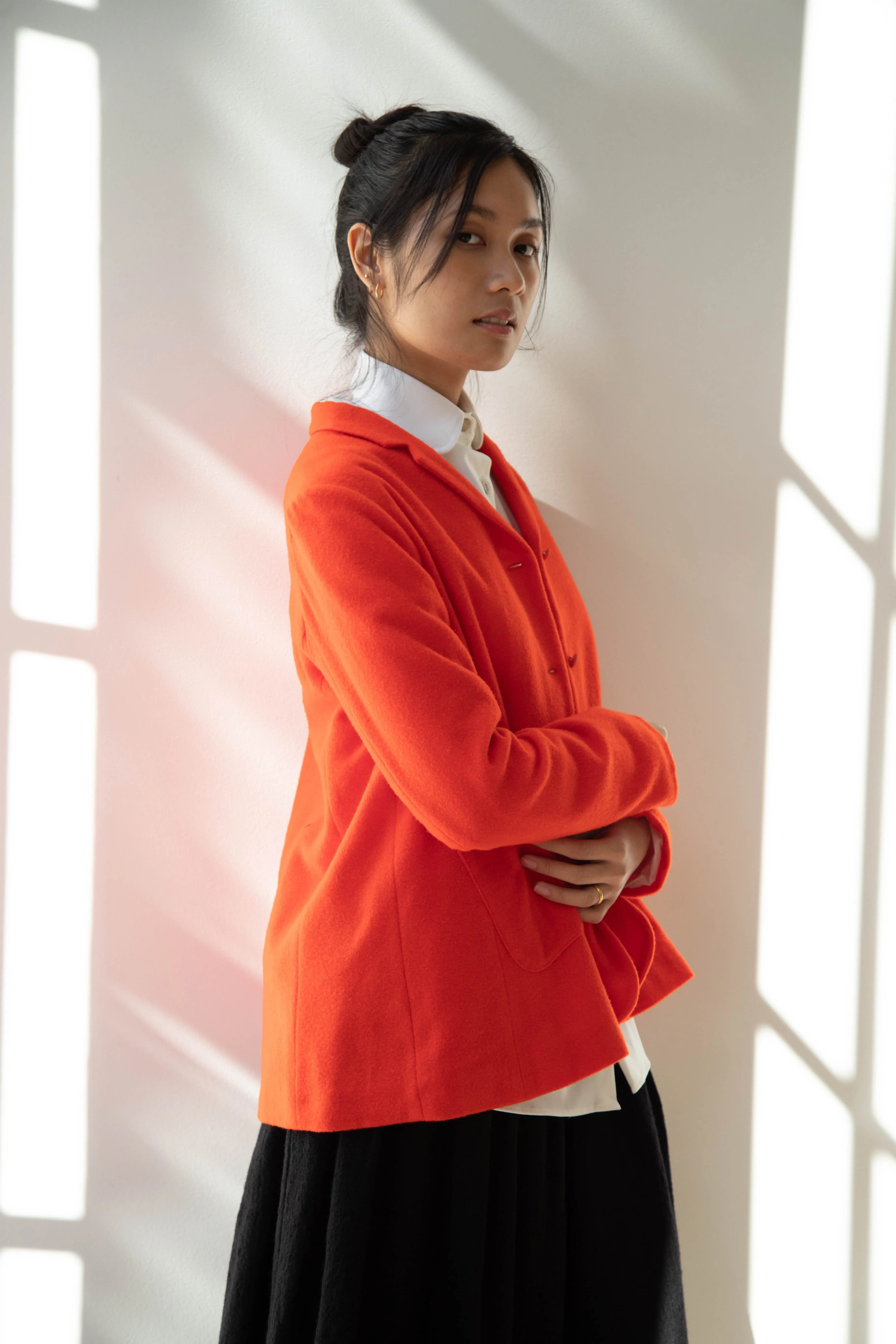 Apuntob | Wool Cashmere Jacket in Tomato