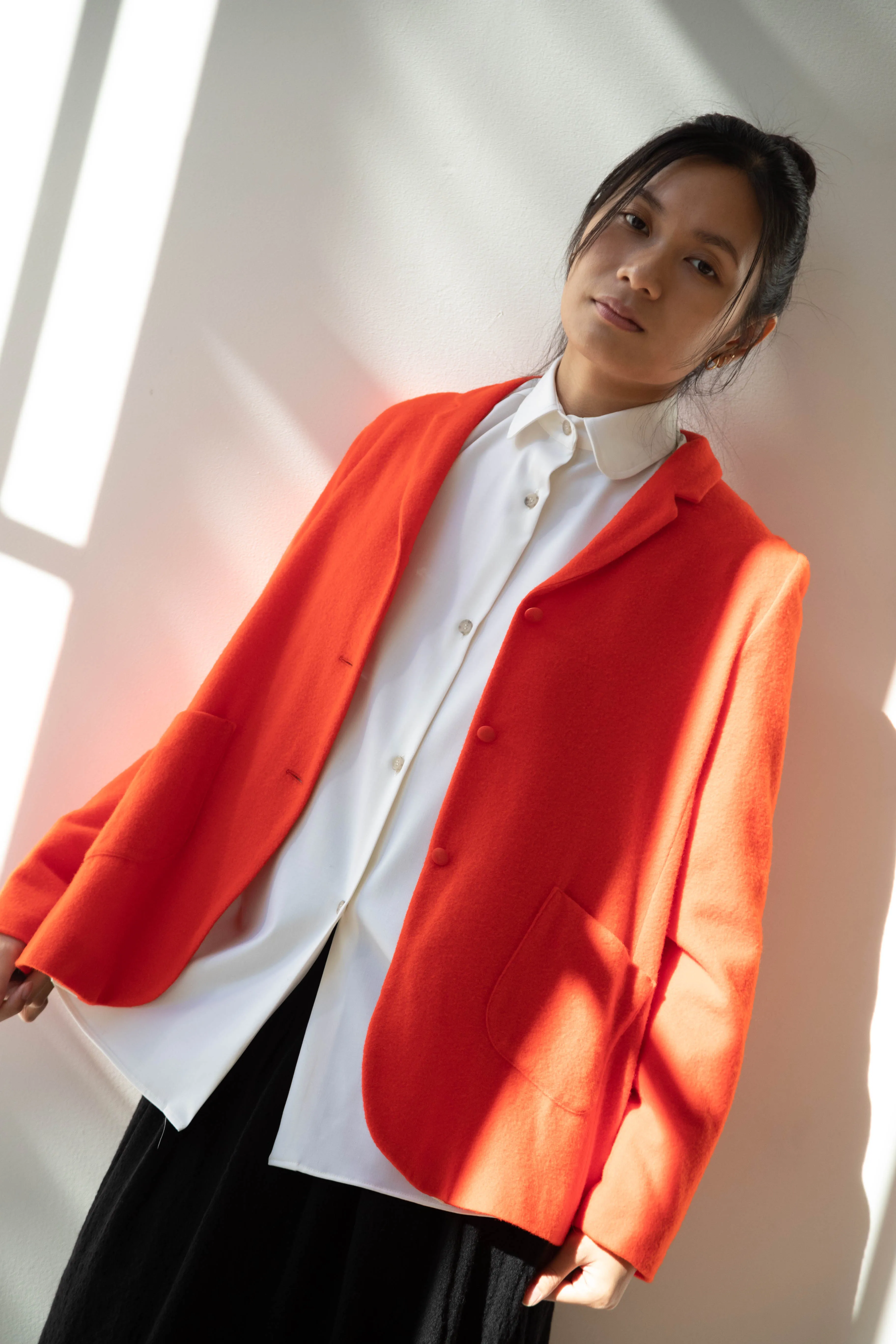 Apuntob | Wool Cashmere Jacket in Tomato