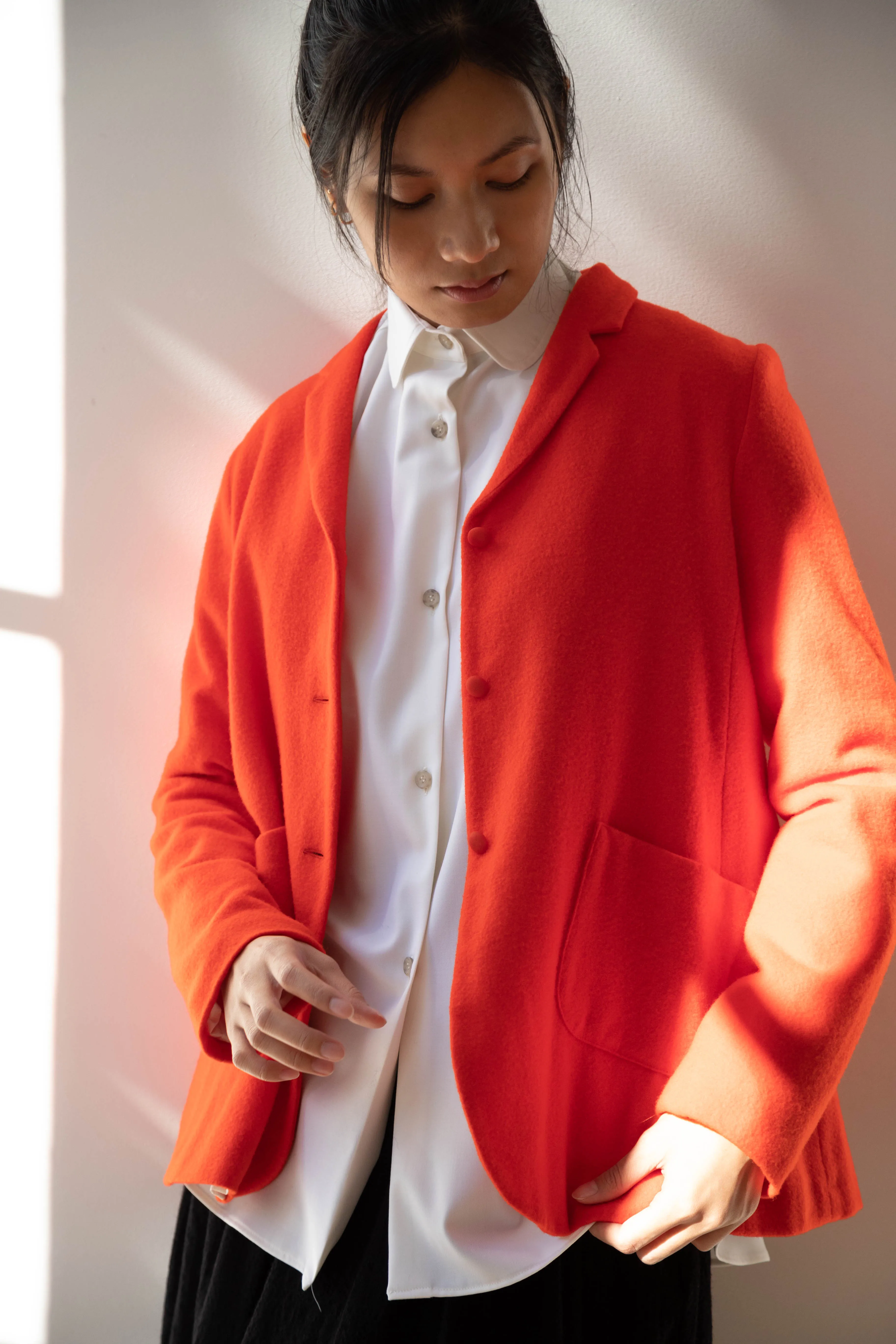 Apuntob | Wool Cashmere Jacket in Tomato