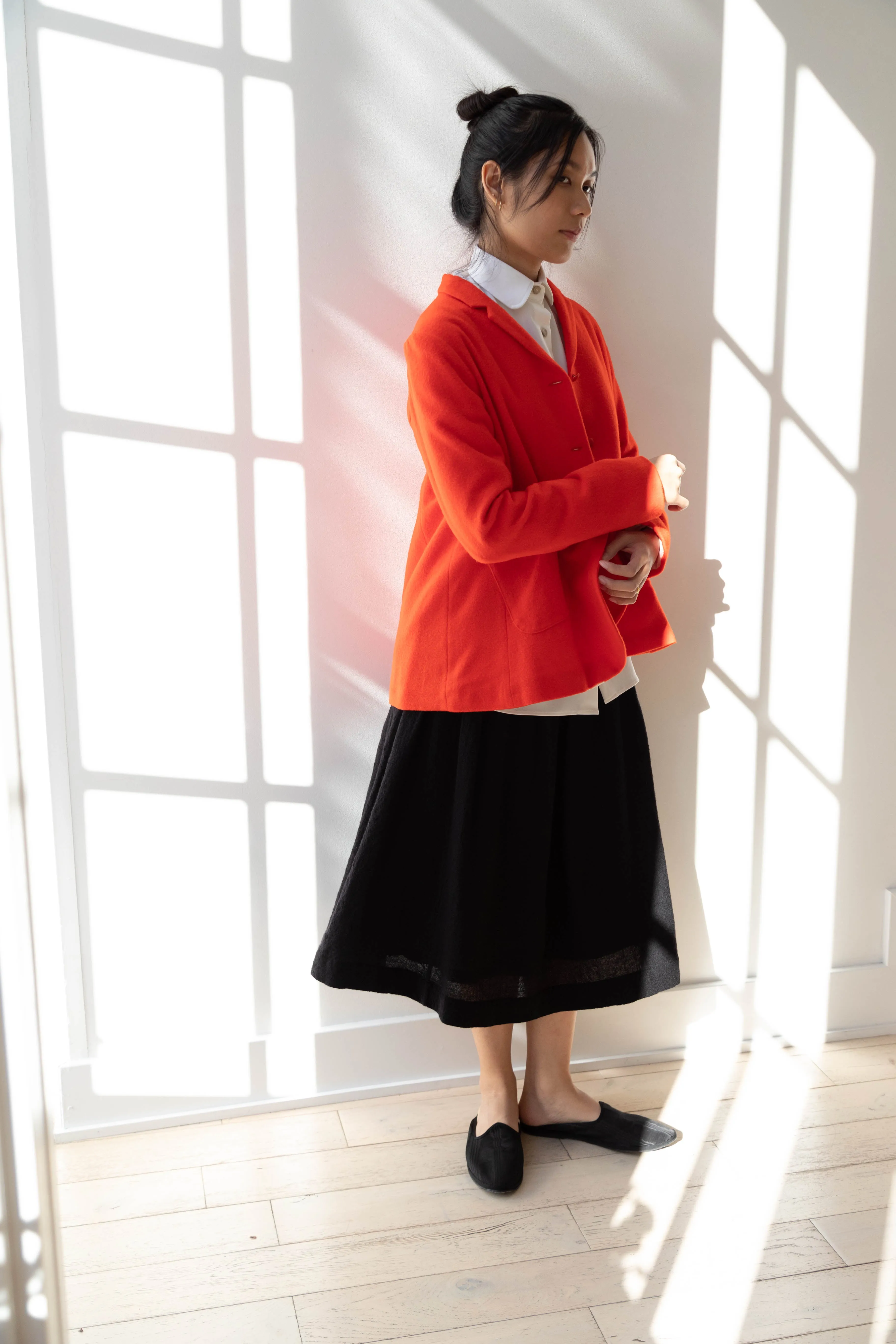 Apuntob | Wool Cashmere Jacket in Tomato