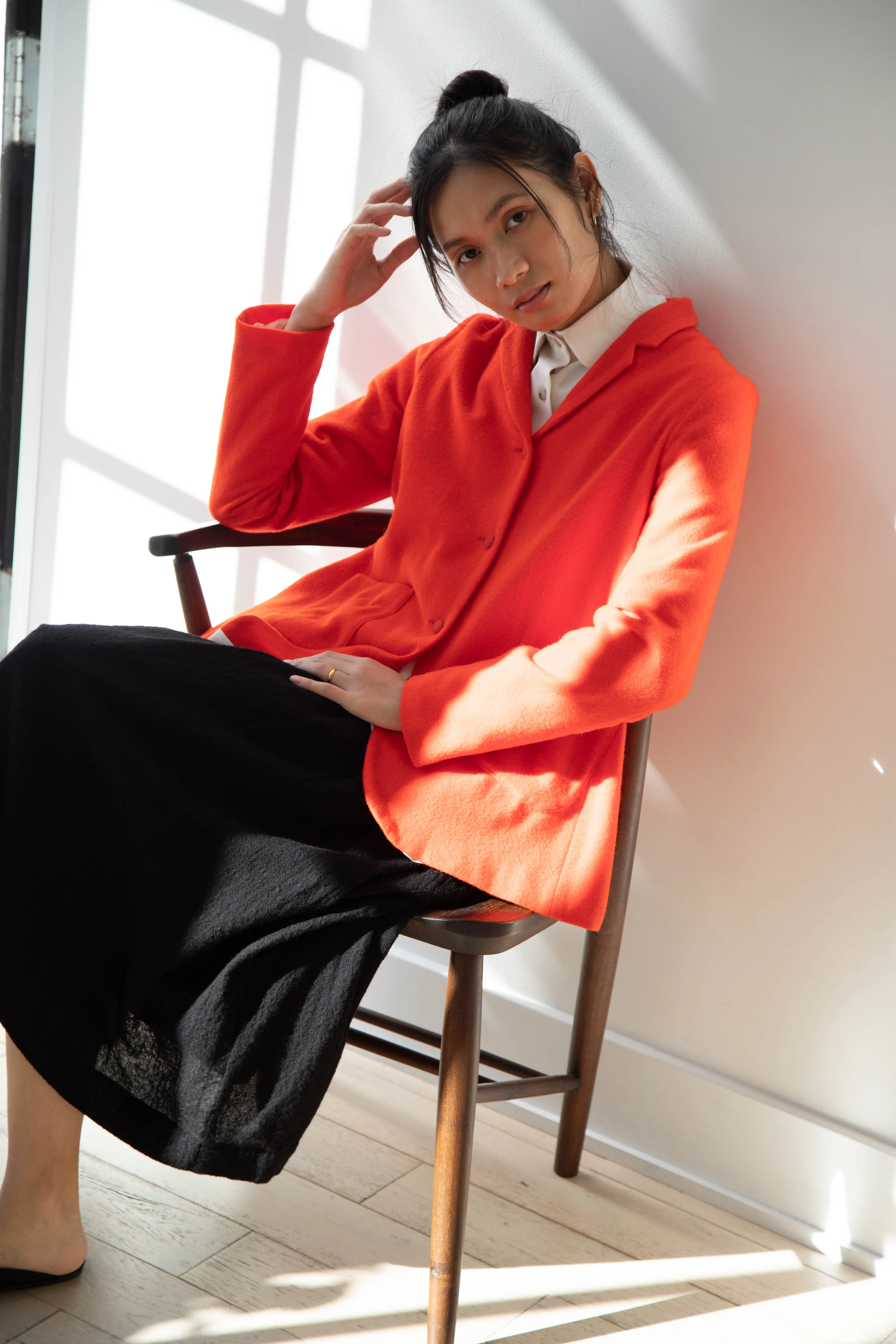 Apuntob | Wool Cashmere Jacket in Tomato