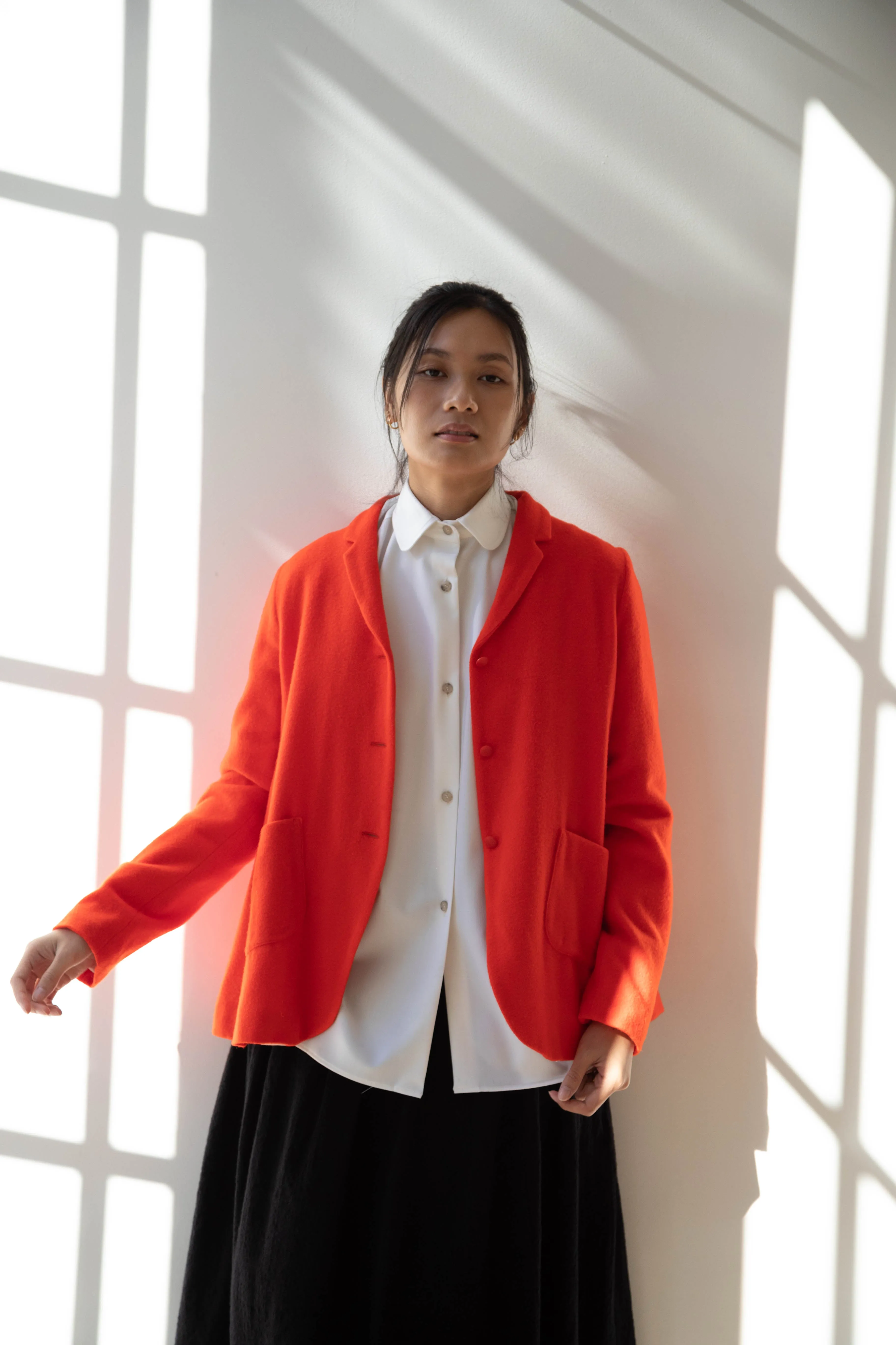 Apuntob | Wool Cashmere Jacket in Tomato