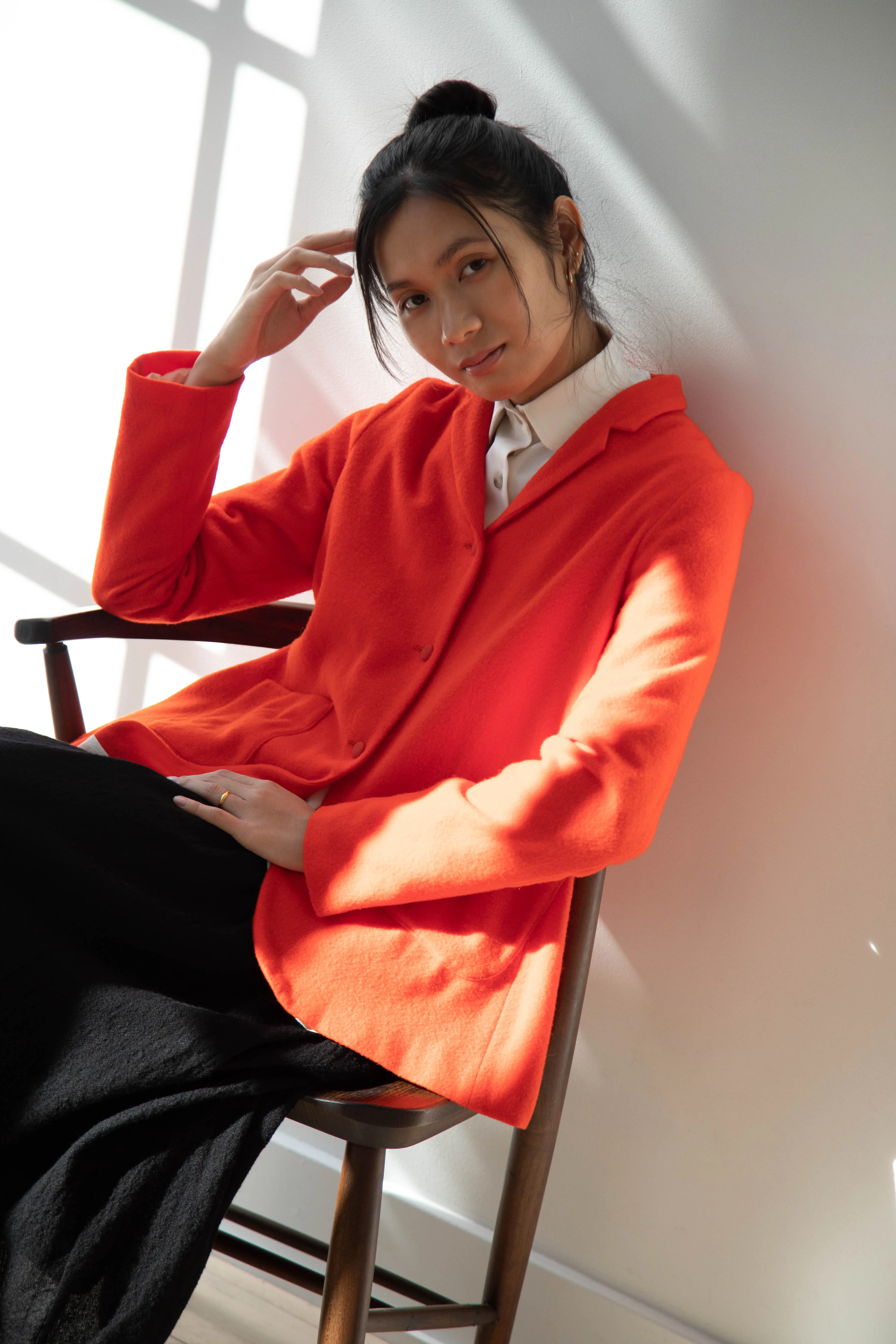 Apuntob | Wool Cashmere Jacket in Tomato