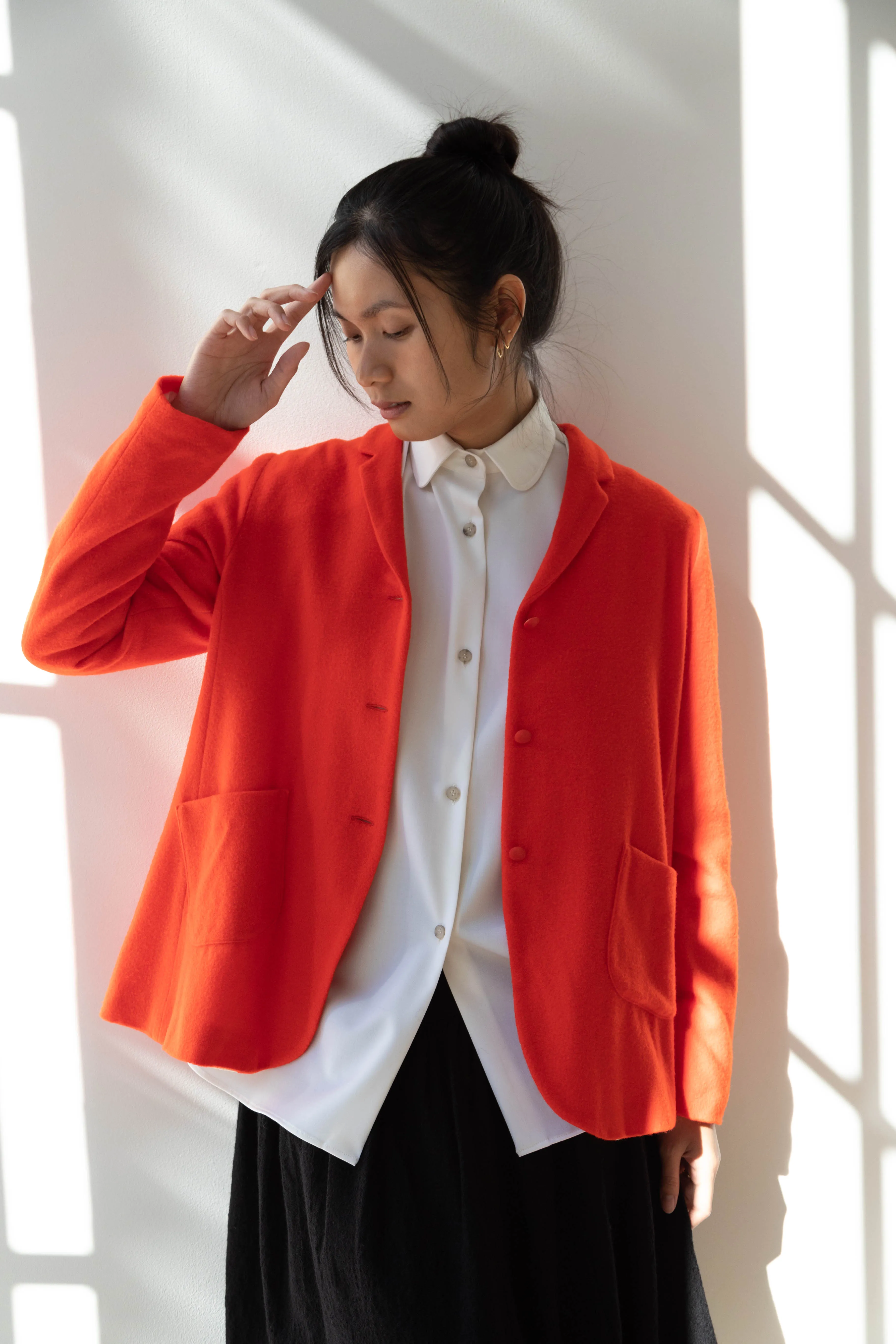 Apuntob | Wool Cashmere Jacket in Tomato