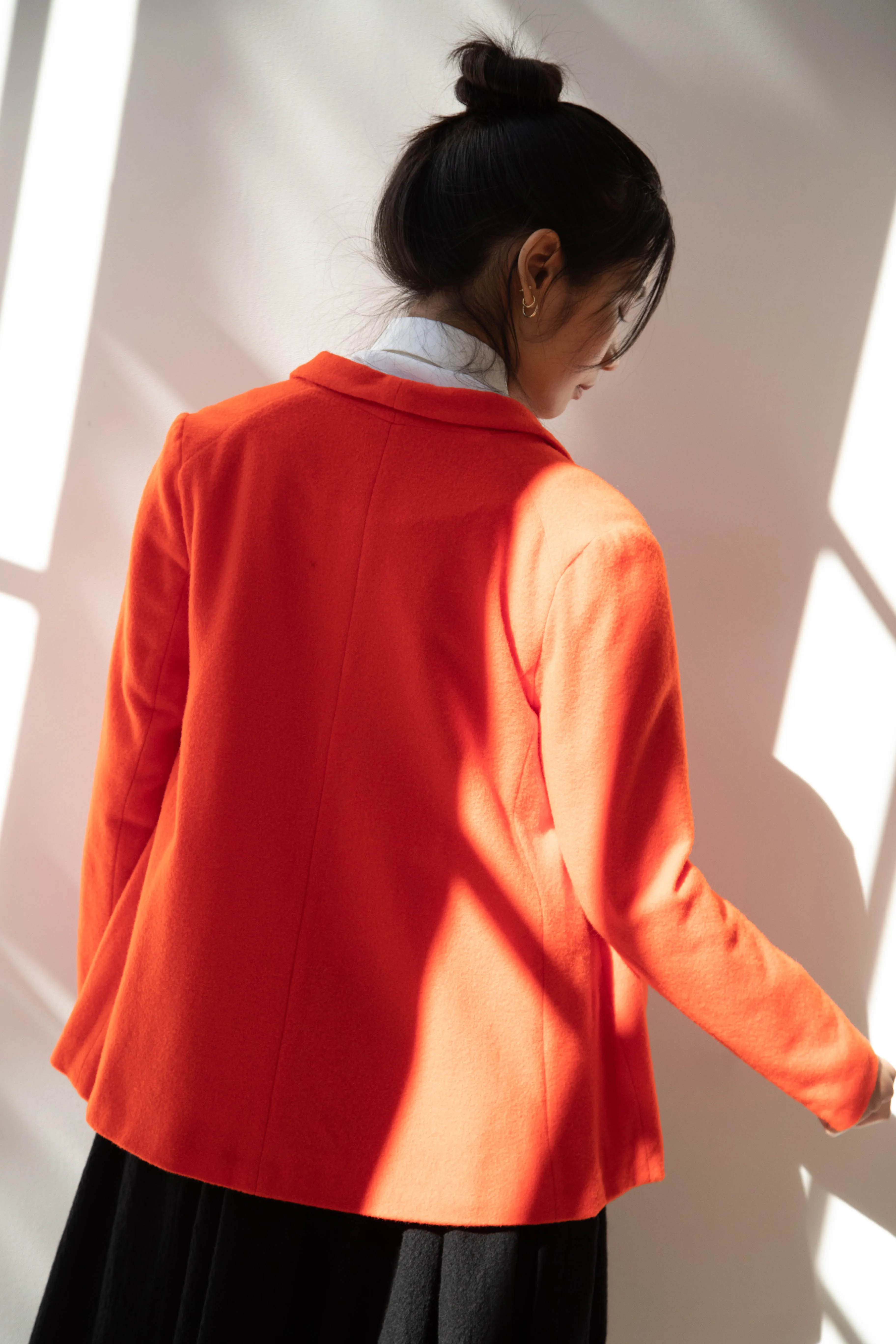 Apuntob | Wool Cashmere Jacket in Tomato