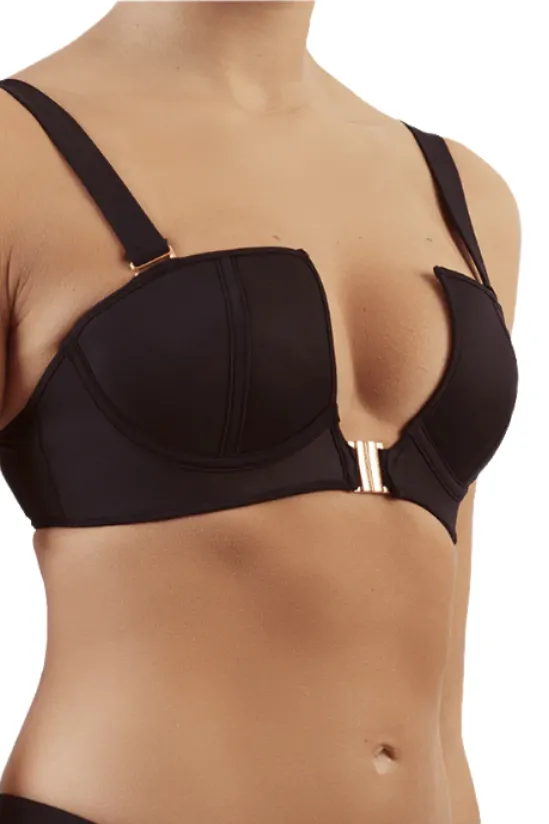 Black Allure Underwire Padded Bikini Top