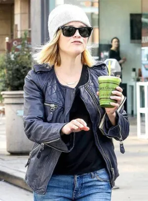 Black Leather Jacket worn by Reese Witherspoon