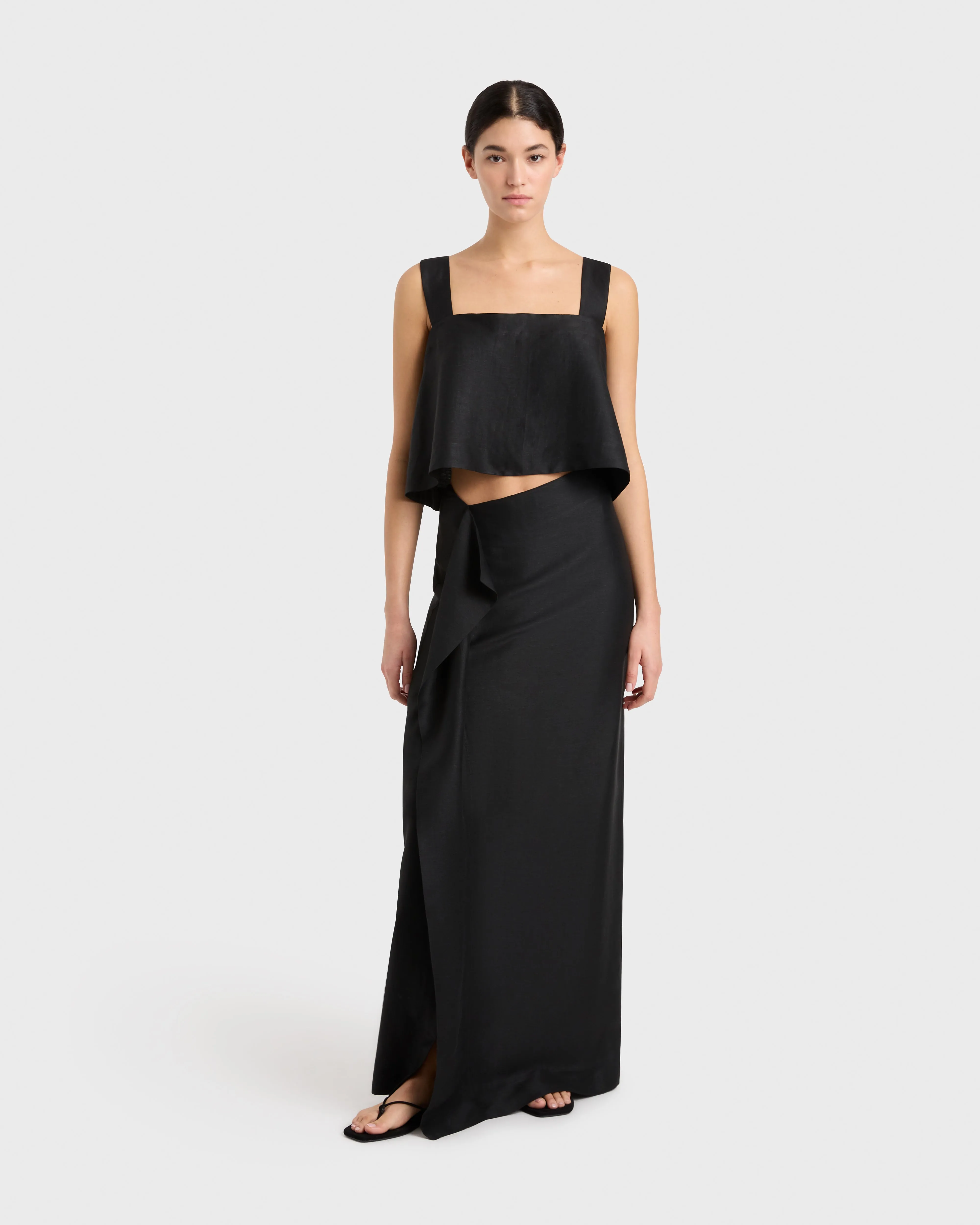 Bormio Origami Maxi Skirt - Black