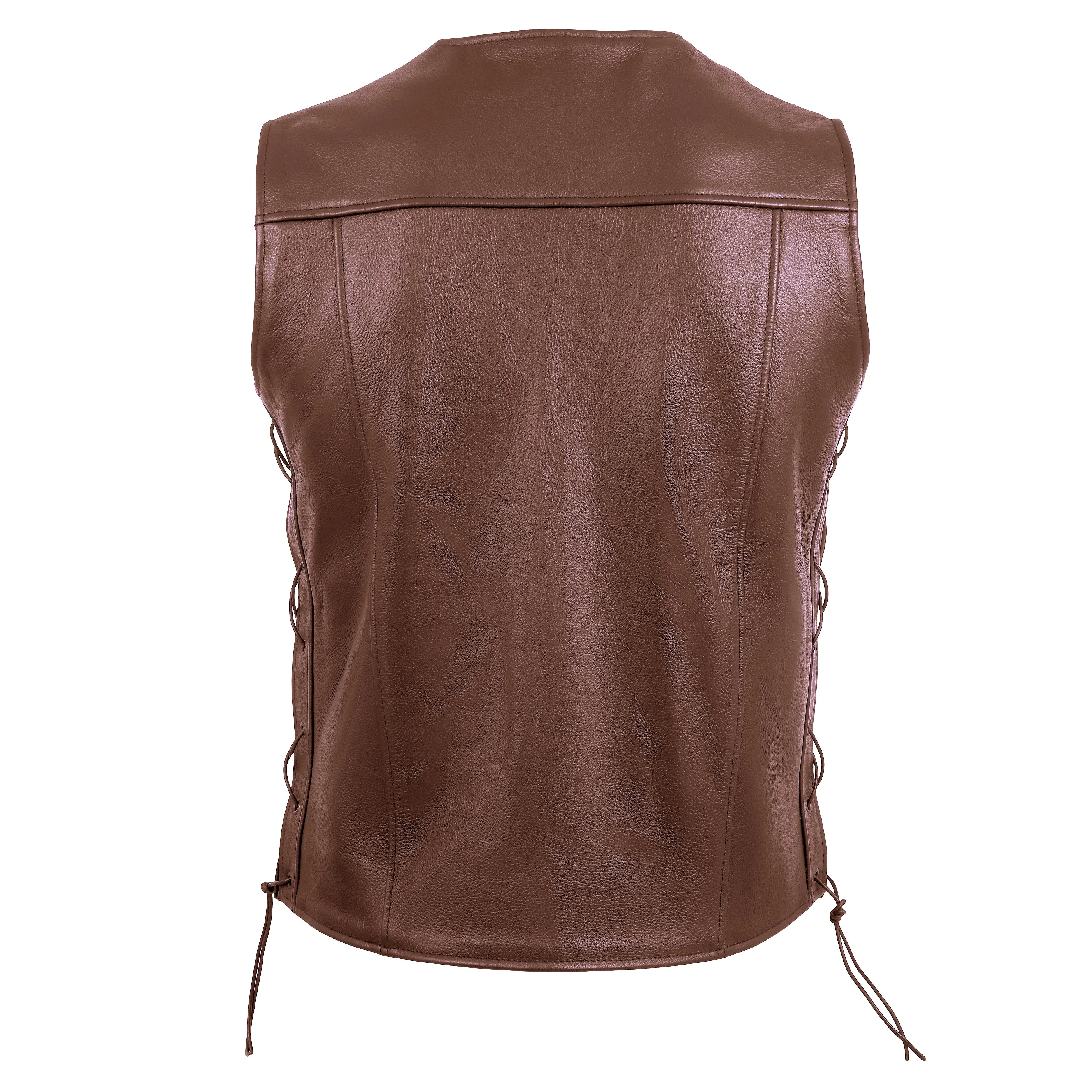 DECKRA Classic Men's Genuine Leather Vest Brown