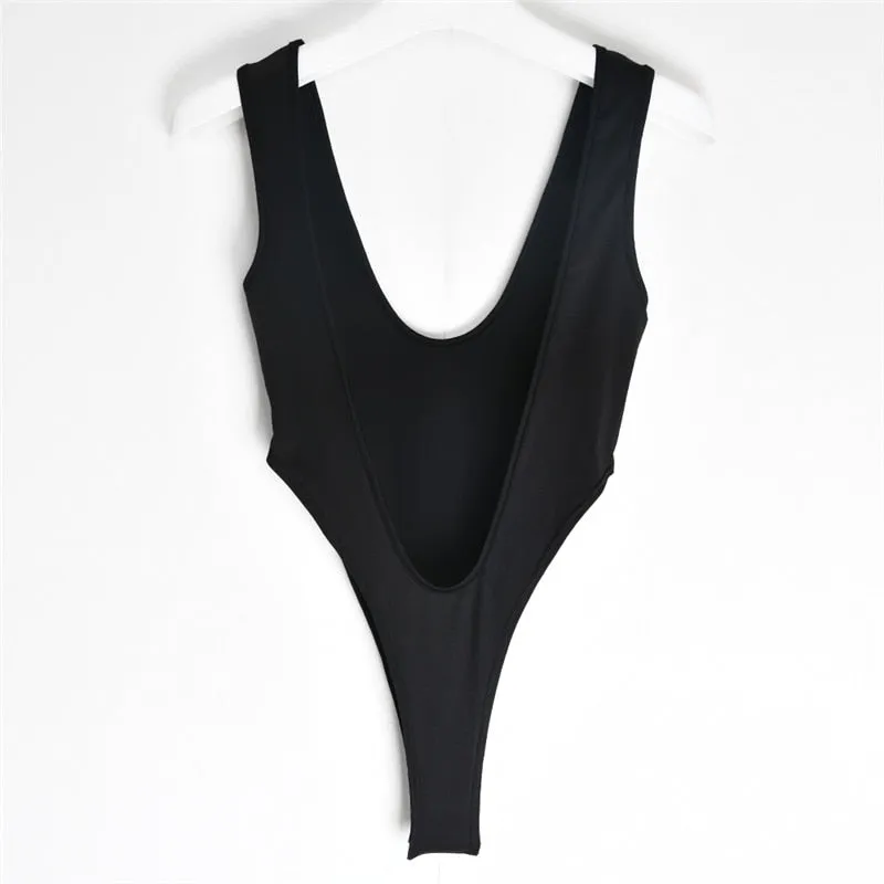 Deep V-Neck Shirt Style Bodysuit - 2 colors