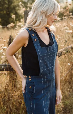 Dilsi Handwoven Cotton Overalls in Navy Made to Order
