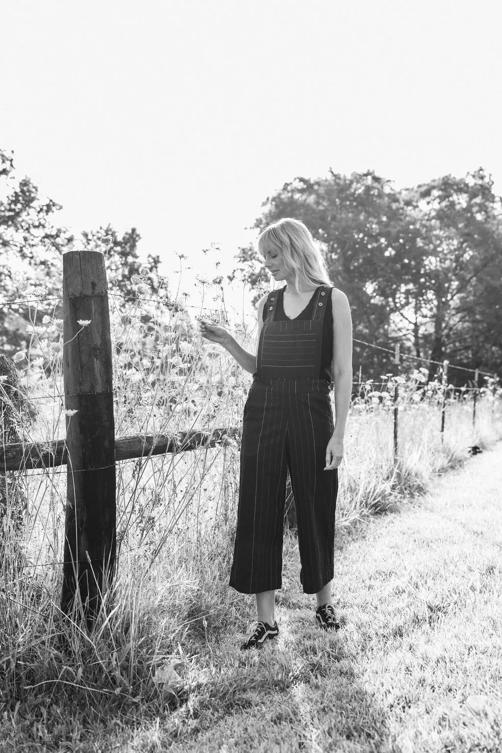 Dilsi Handwoven Cotton Overalls in Navy Made to Order