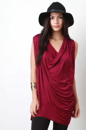 Drape Asymmetrical Racer Back Top