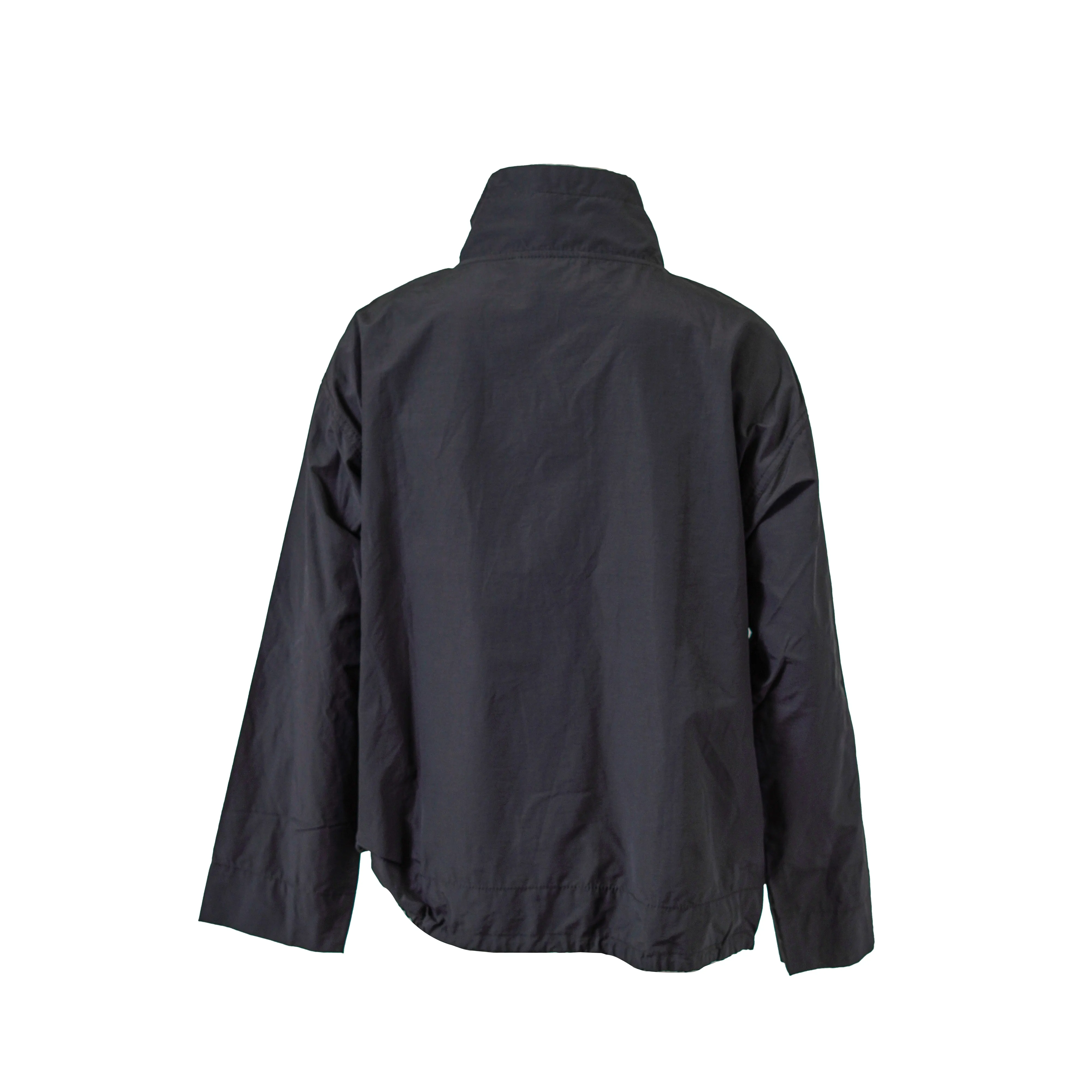 Eileen Fisher Stand Collar Anorak Lightweight Pullover Windbreaker Black XS