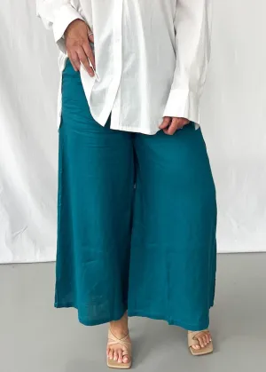 Elijah Linen Pants in Teal