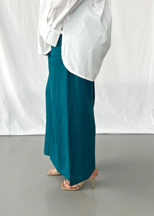 Elijah Linen Pants in Teal