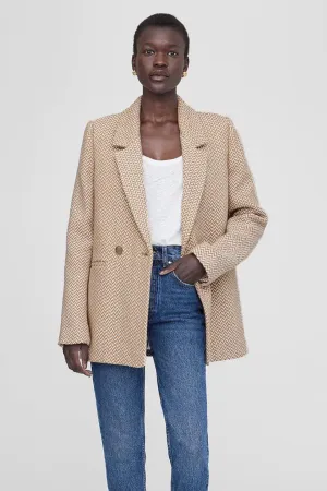 Fishbone Blazer Tan And Cream