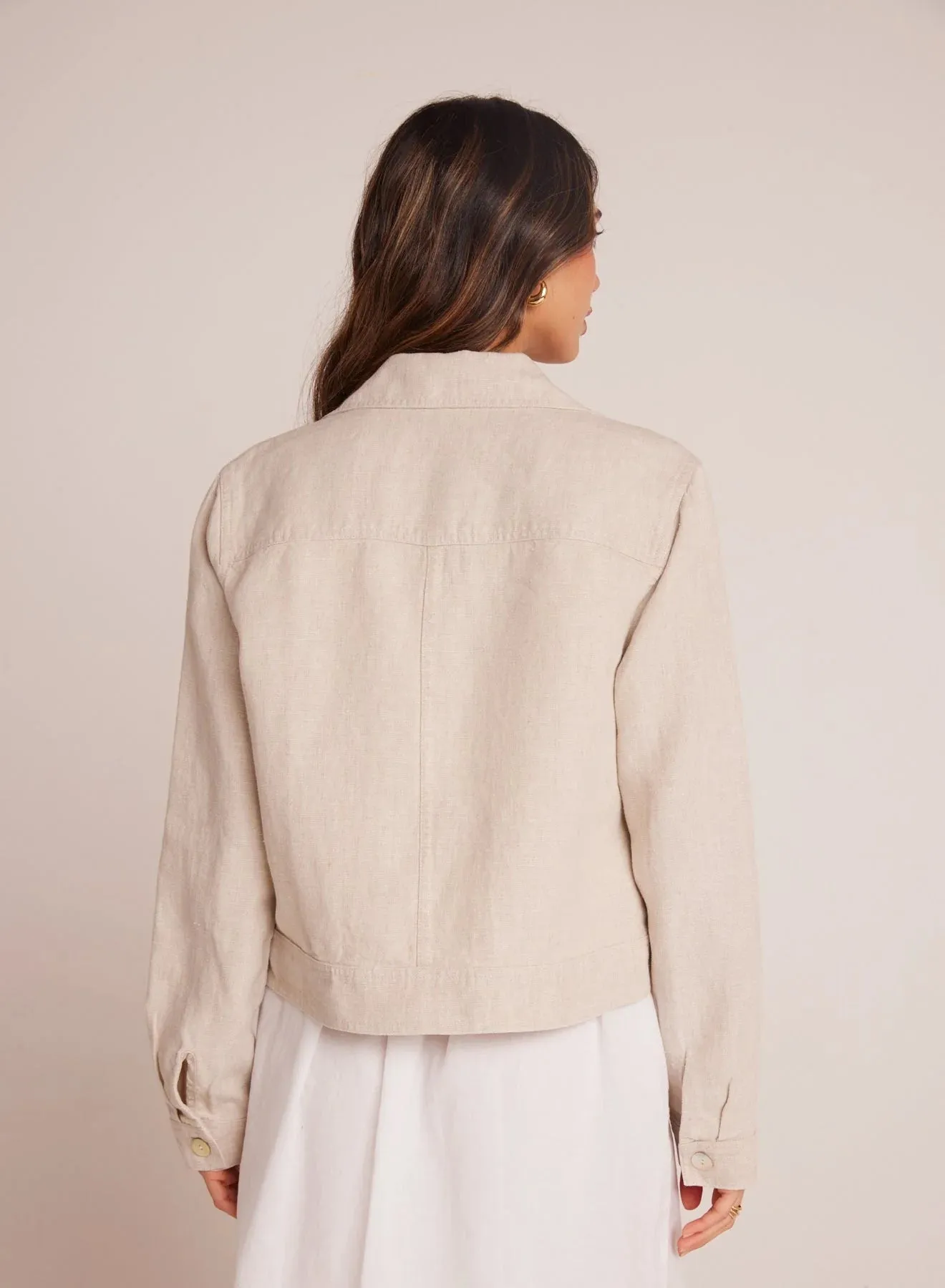 Flap Pocket Shirt Jacket ~ Linen Sand