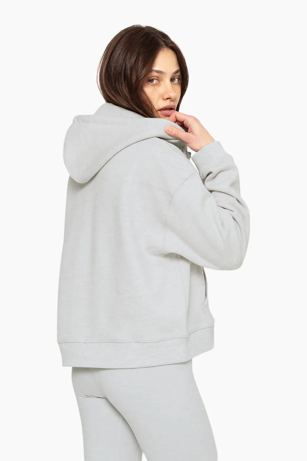 HEAVYWEIGHT SWEATS ZIP HOODIE - HEATHER GREY