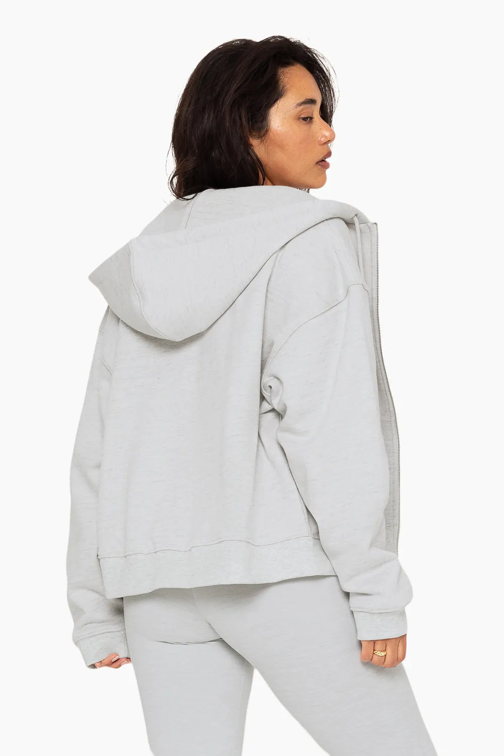 HEAVYWEIGHT SWEATS ZIP HOODIE - HEATHER GREY
