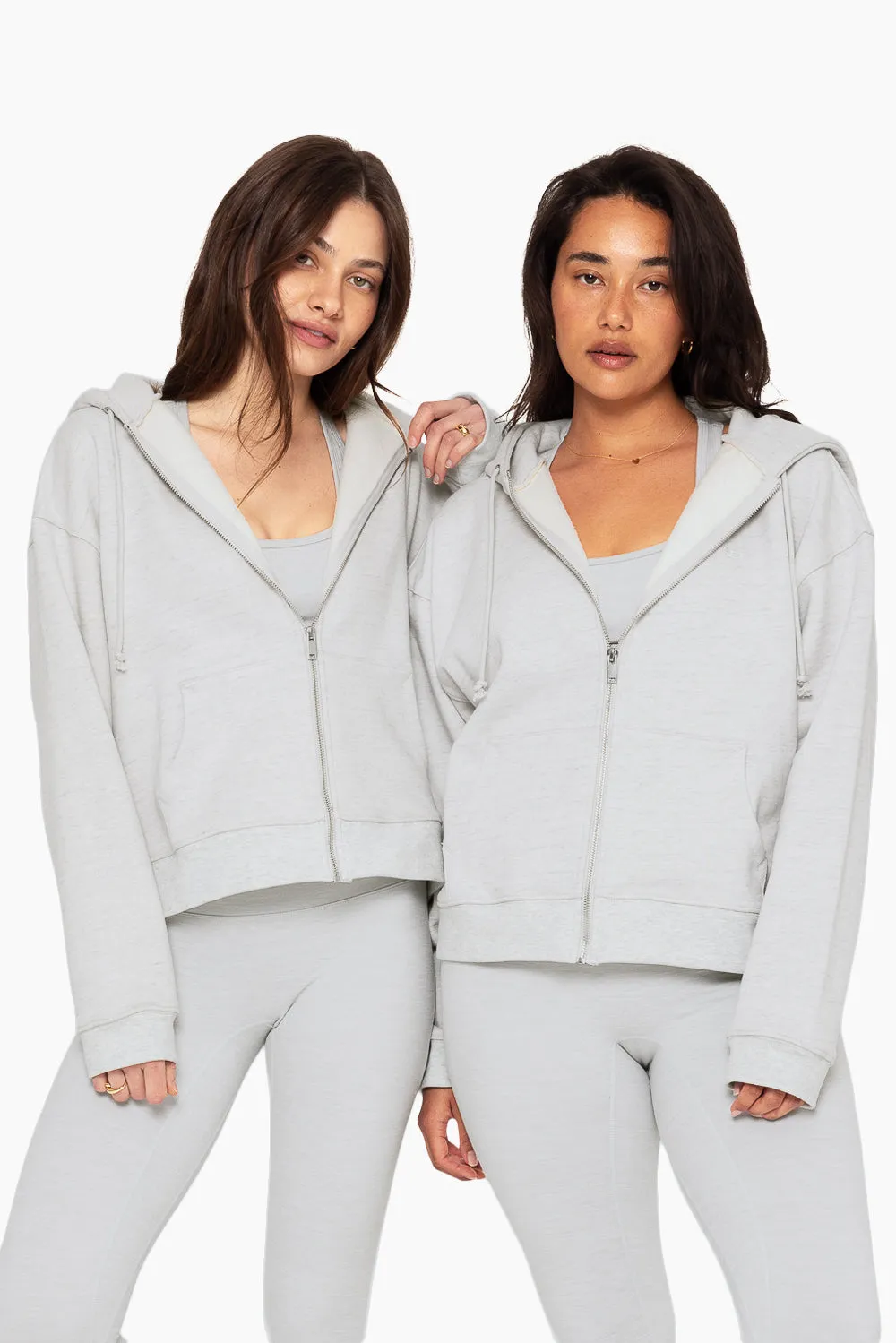 HEAVYWEIGHT SWEATS ZIP HOODIE - HEATHER GREY