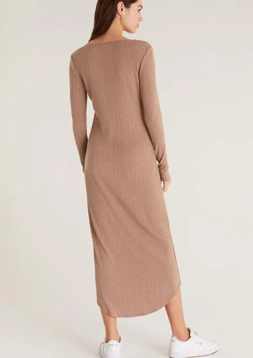 Heidi Rib Henley Midi Dress | Portabella