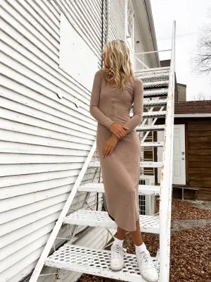 Heidi Rib Henley Midi Dress | Portabella