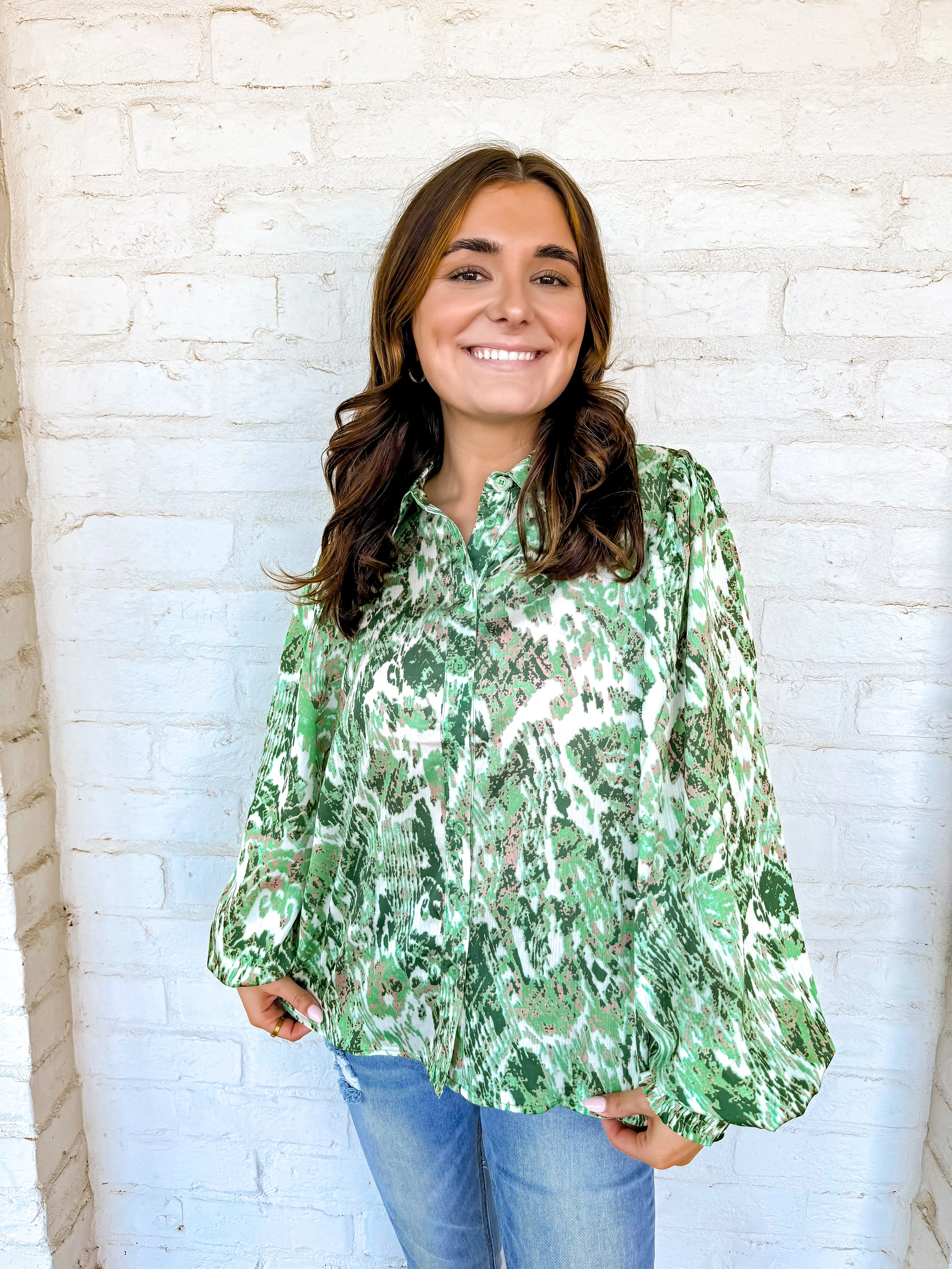 Here For Love Top Green
