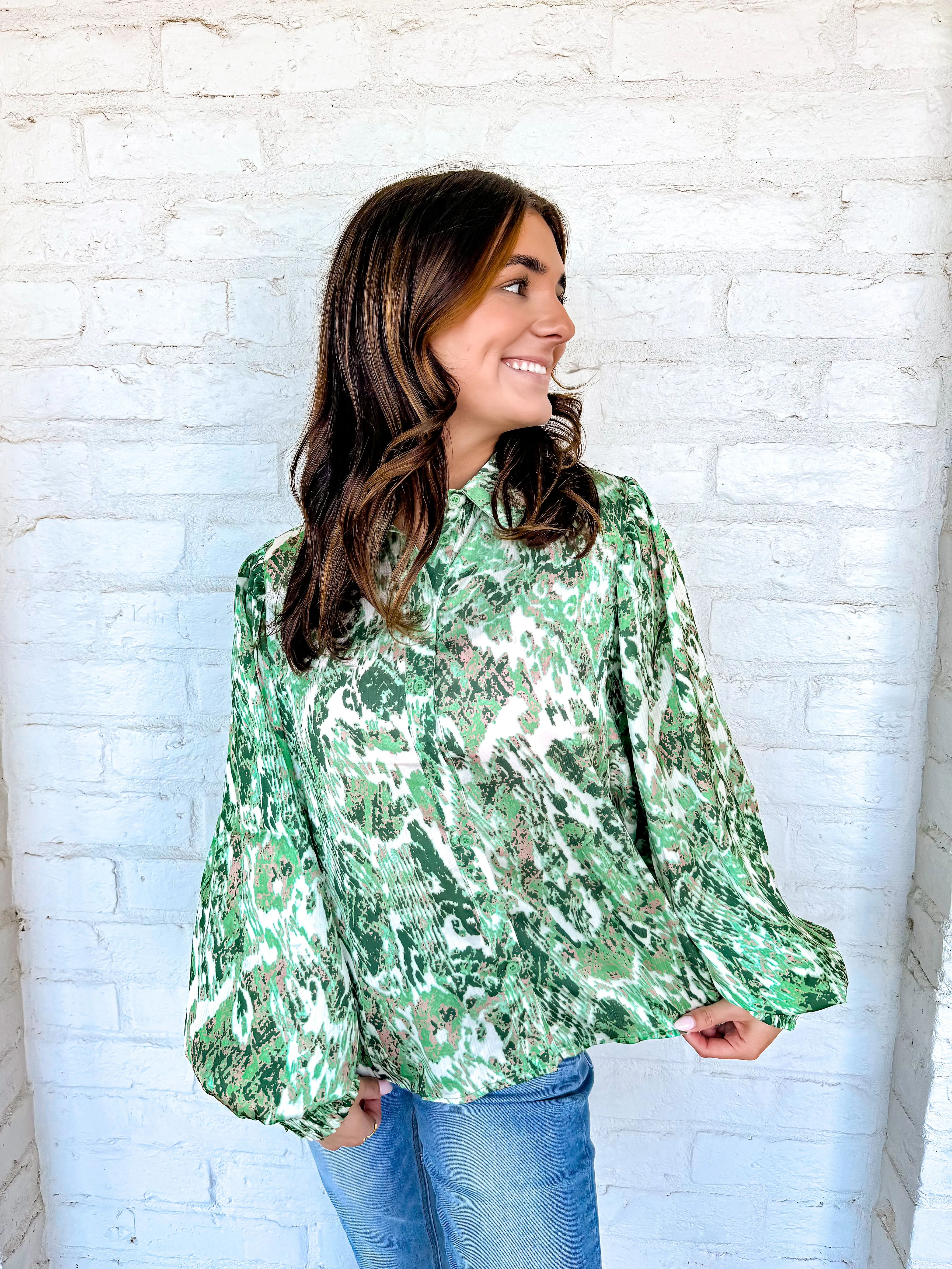 Here For Love Top Green
